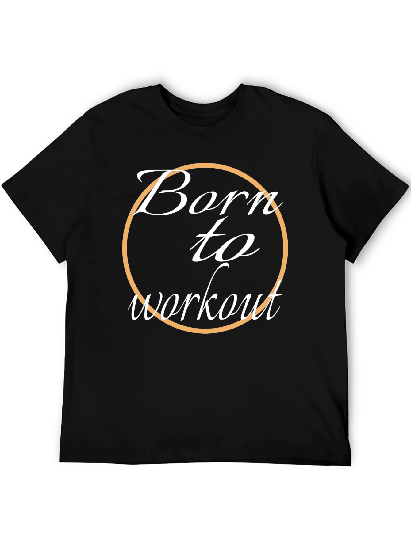 Black Born To Workout Black Graphic Tee view 5