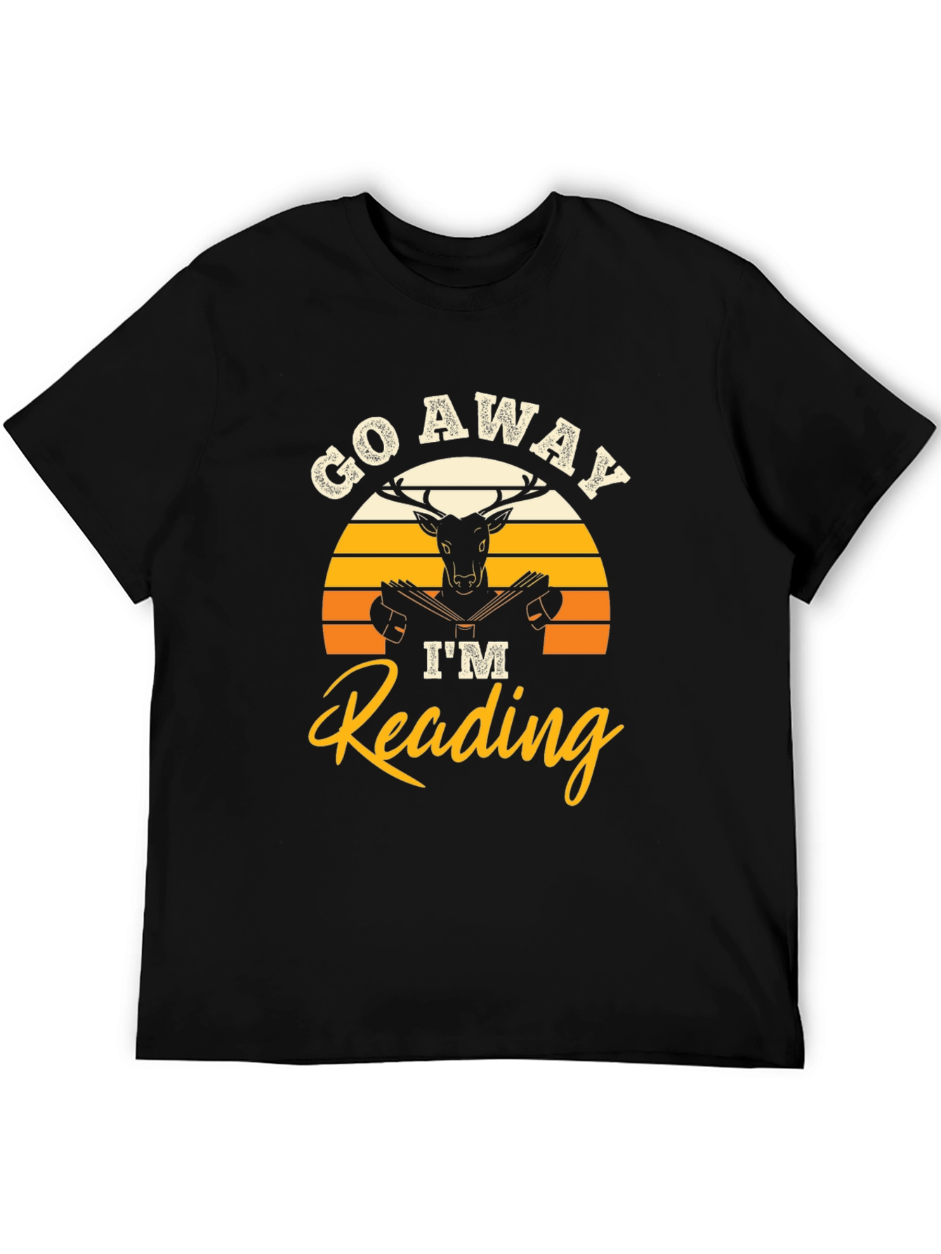 Black Go Away I'm Reading T-Shirt view 5