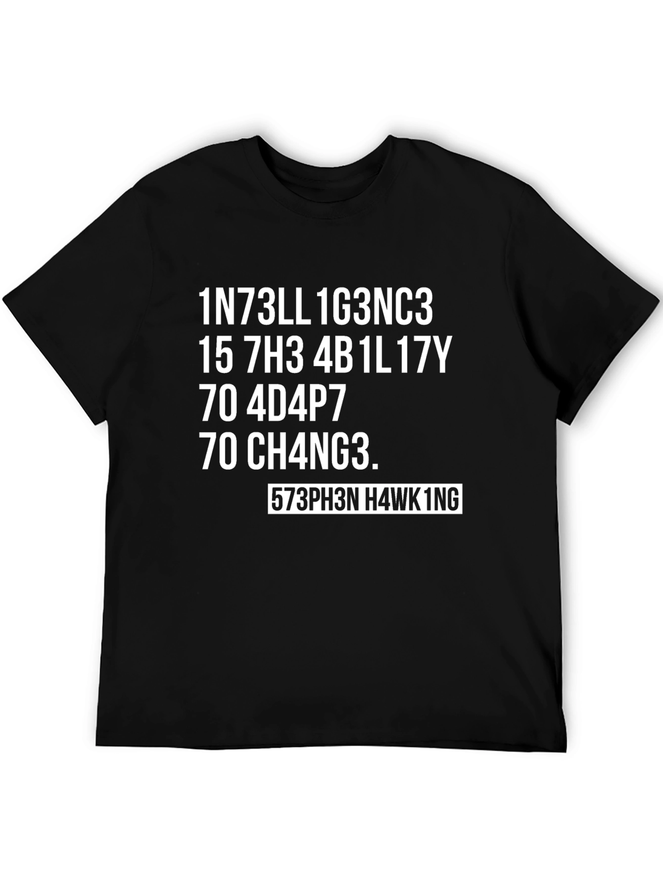 Black Intelligent Stephen Hawking T-Shirt view 5