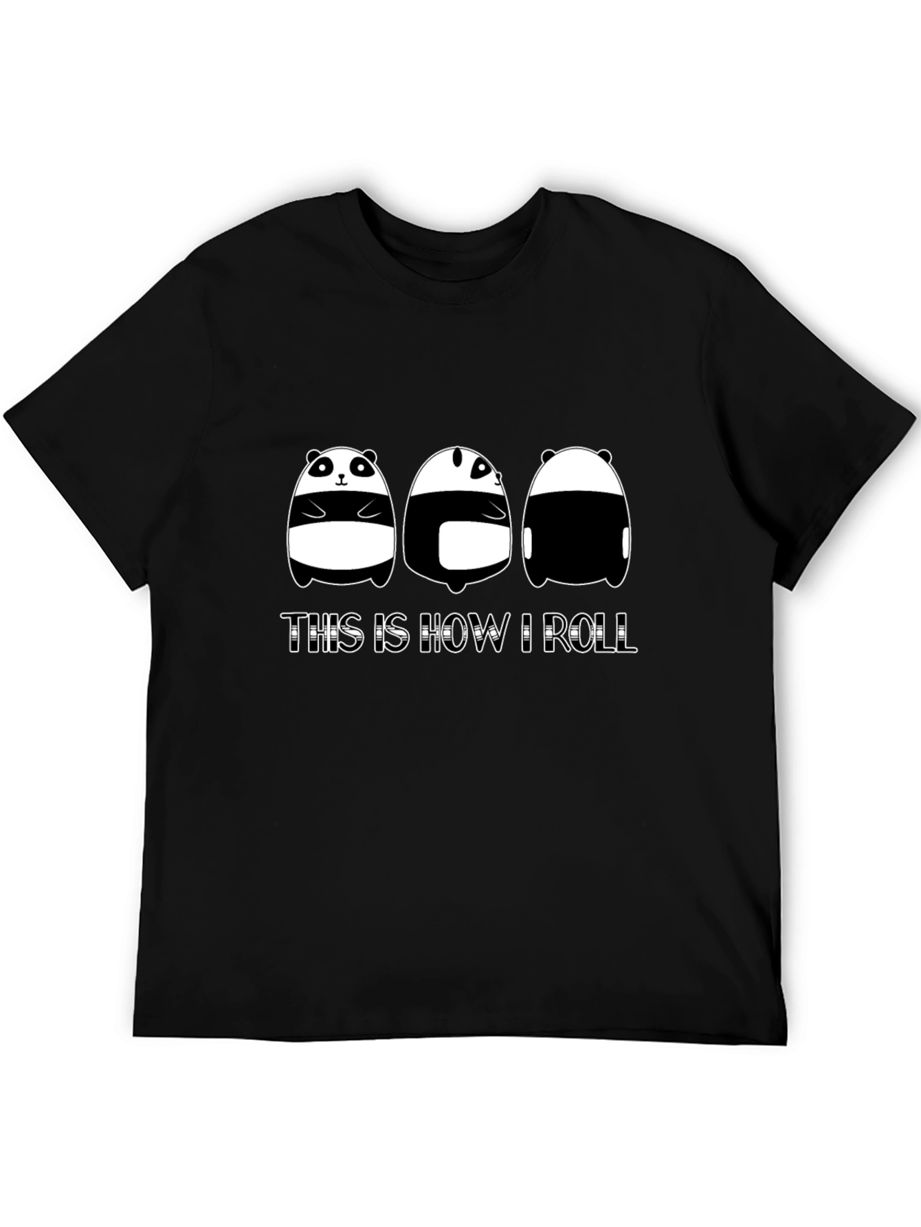 Black Panda 'This is How I Roll' Black T-Shirt view 5
