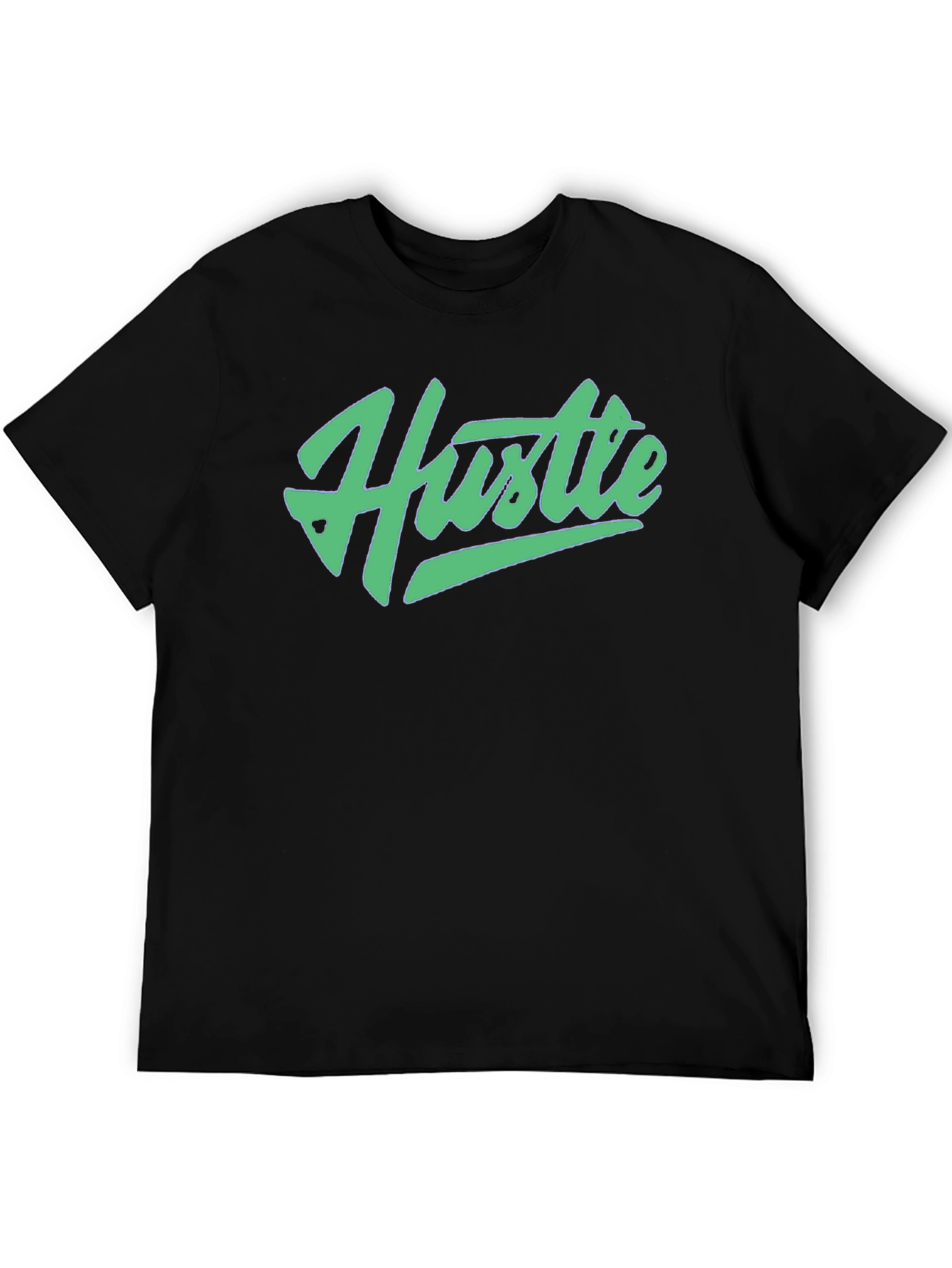 Black Hustle Graphic T-Shirt - Black Crew Neck Tee view 5
