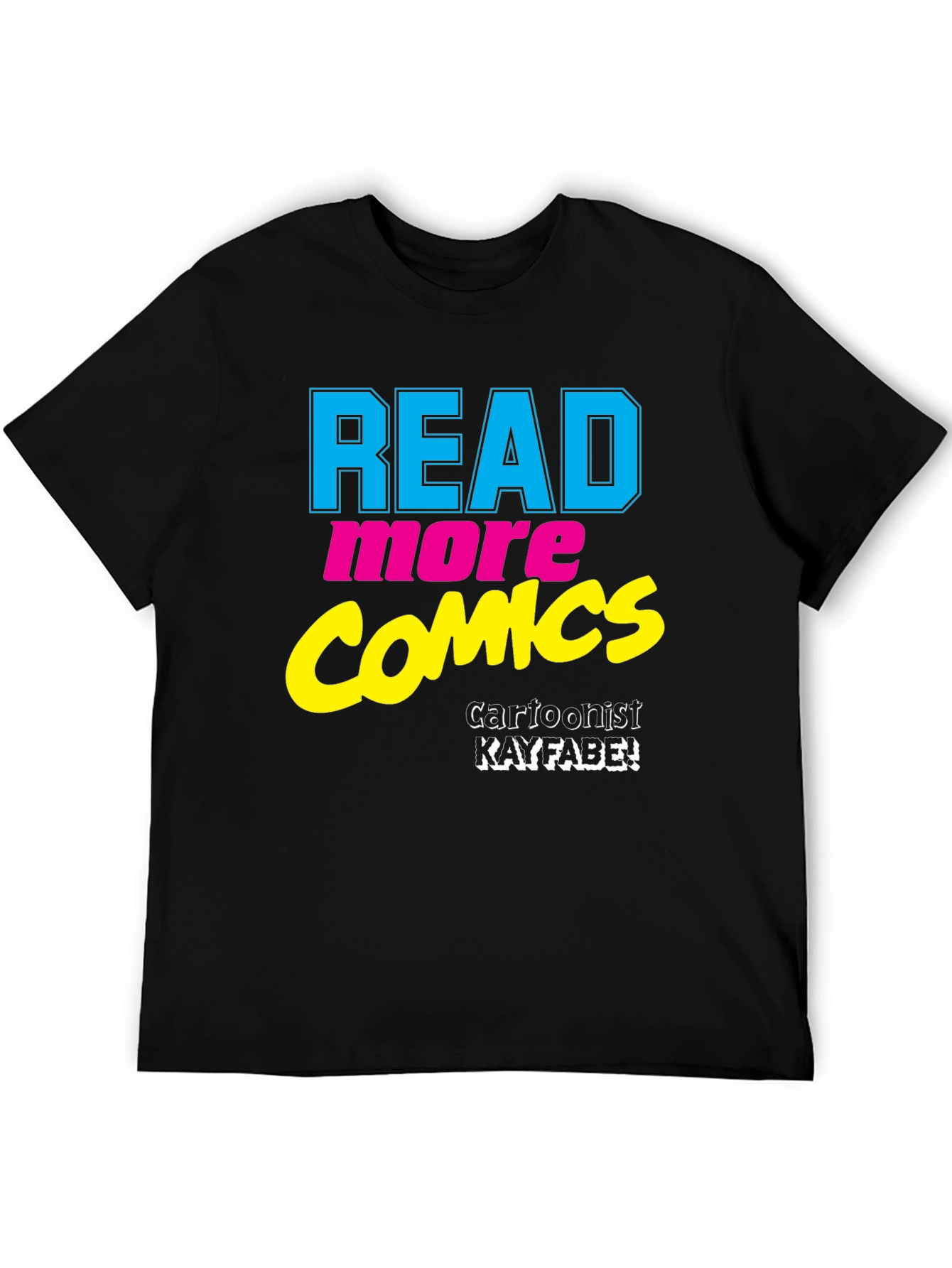 Black Read More Comics T-Shirt - Cartoonist Kayfabe view 5