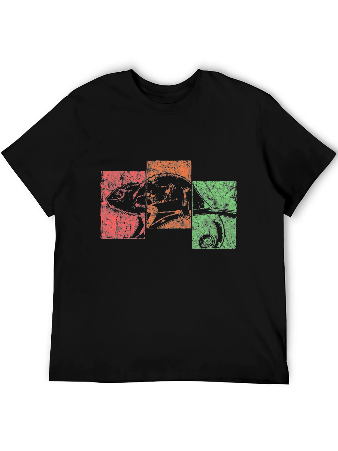 Black Retro Chameleon Graphic Tee - Black view 5
