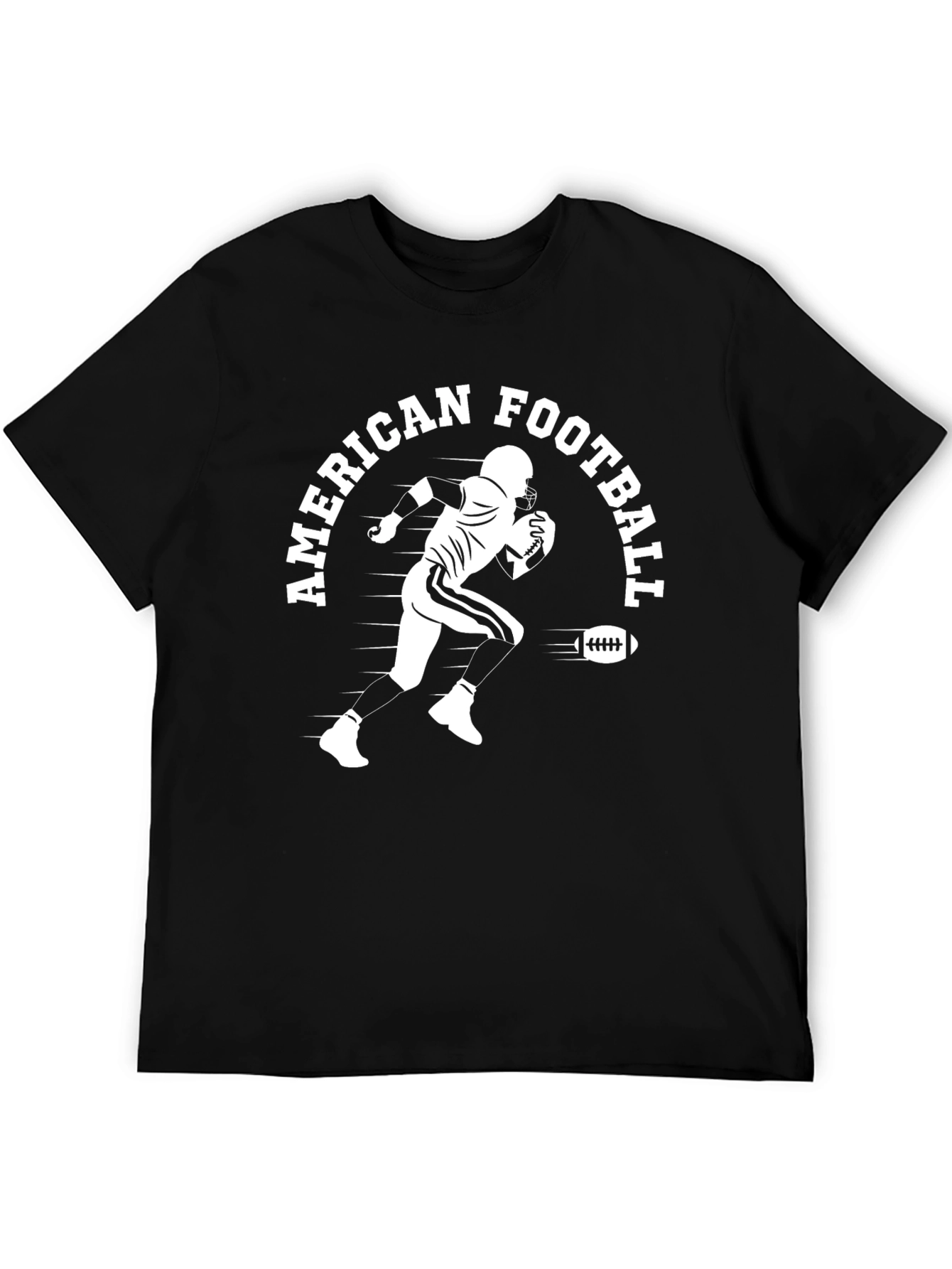 Black American Football Player Black T-Shirt view 5