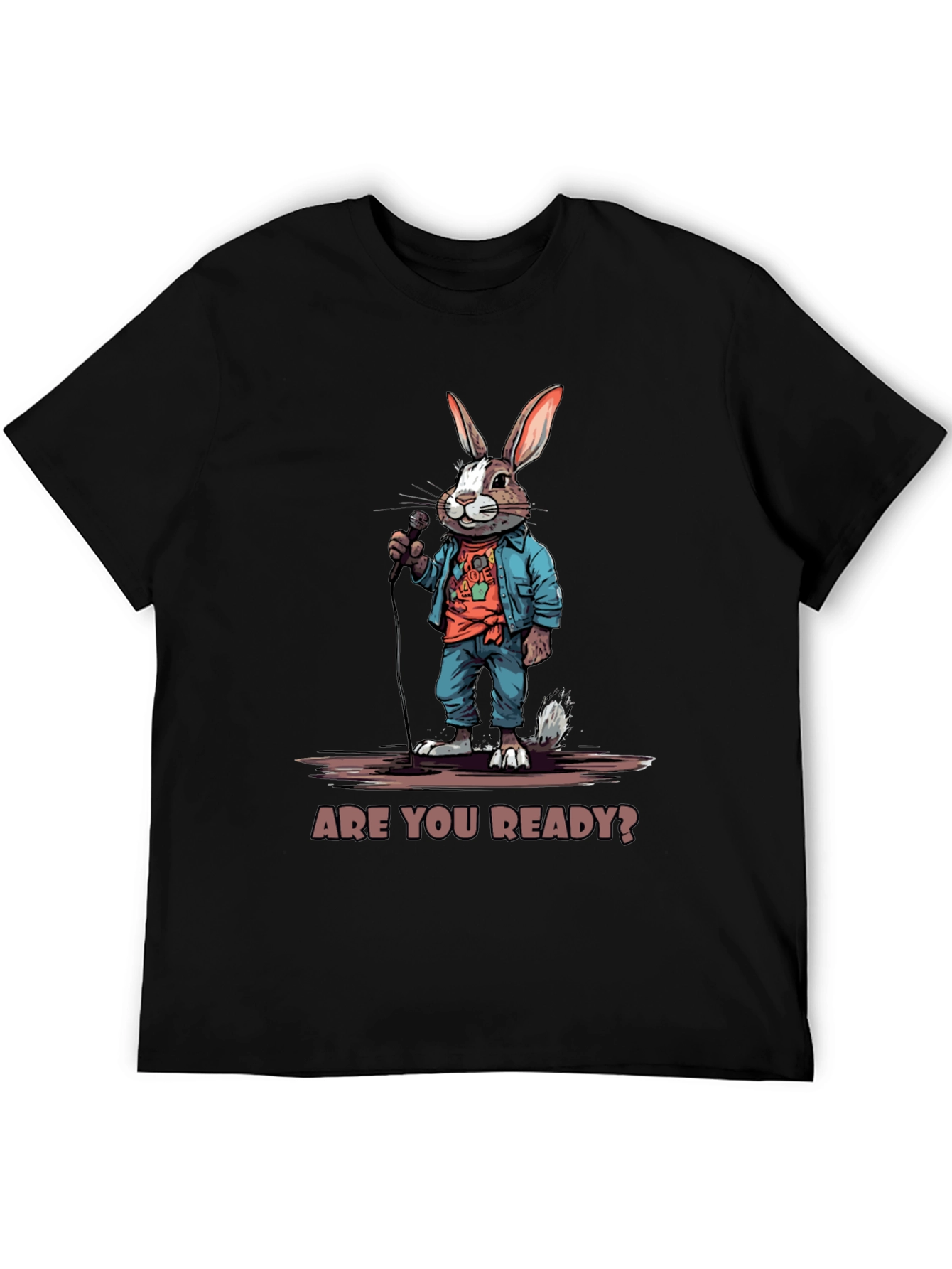 Black Are You Ready? Bunny Graphic T-Shirt view 5