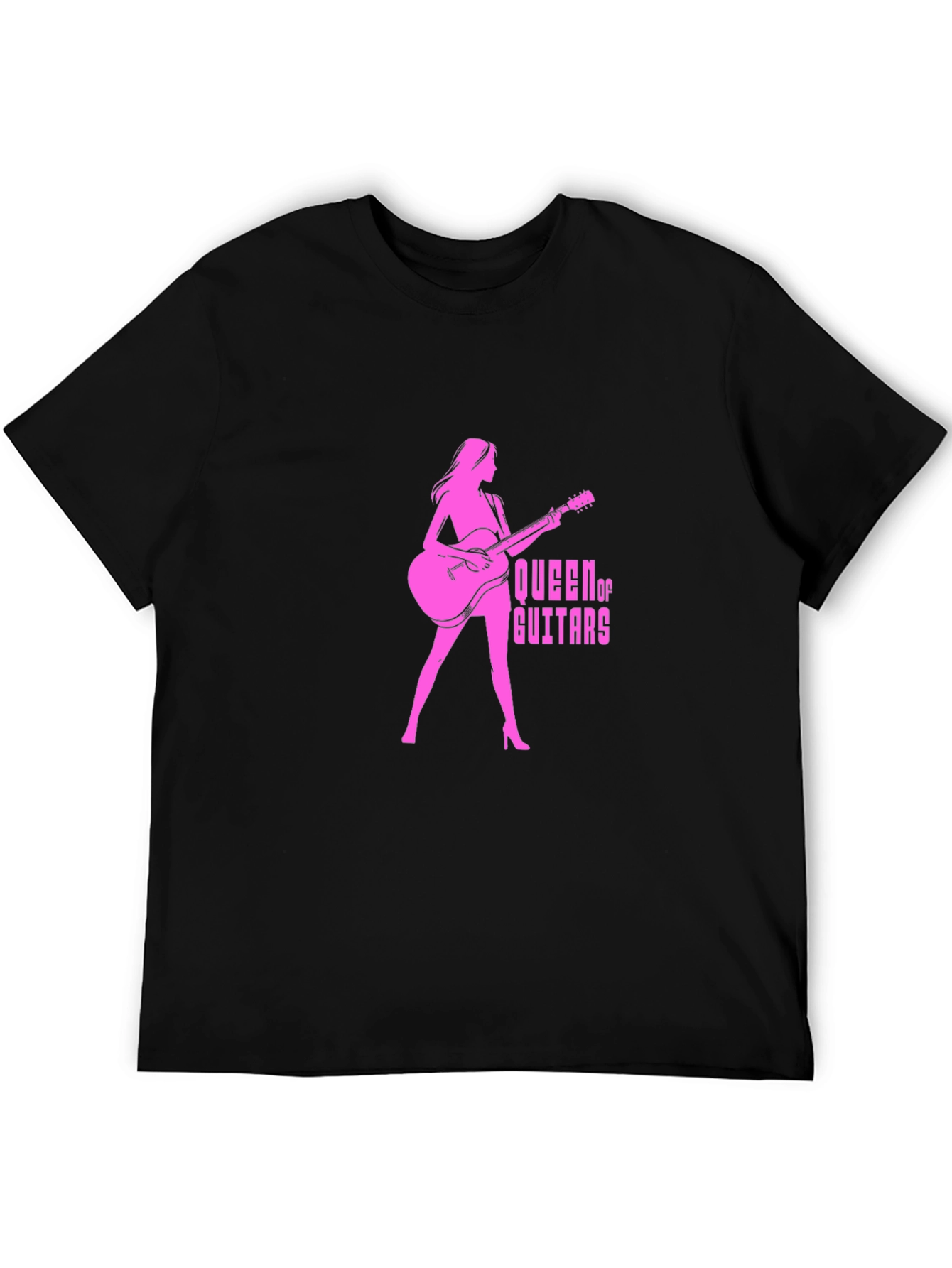 Black Queen of Guitars Black Graphic T-Shirt view 5