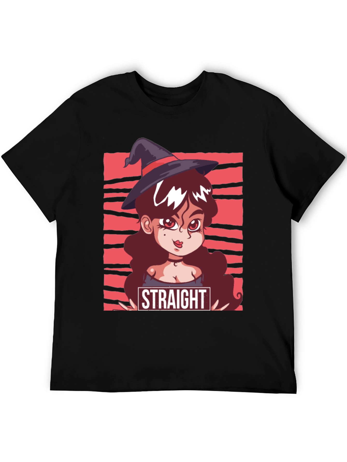 Black Straight Witch T-Shirt - Graphic Tee view 5