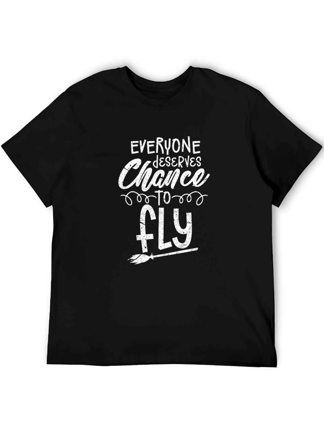Black Everyone Deserves Chance to Fly Graphic Tee view 5