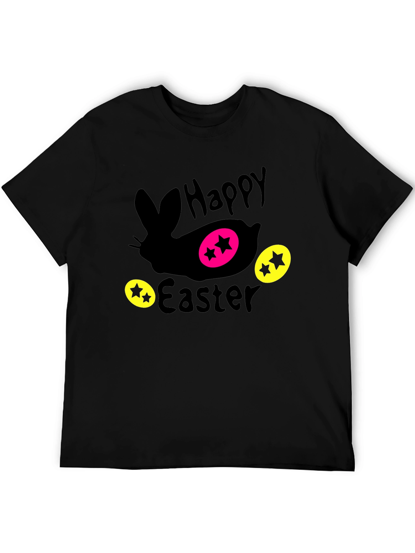 Black Happy Easter Bunny T-Shirt view 5