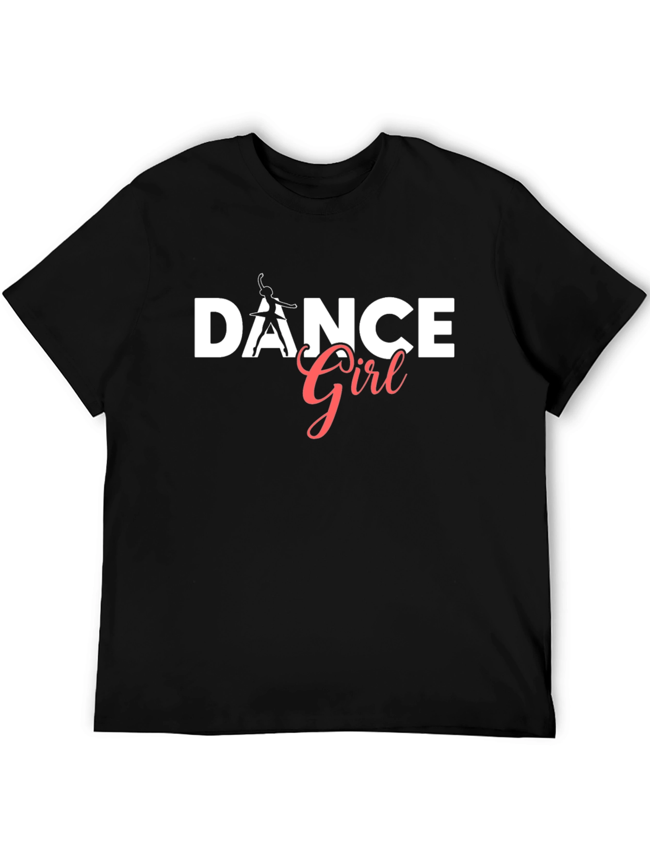 Black Dance Girl Graphic T-Shirt - Black Cotton Tee view 5
