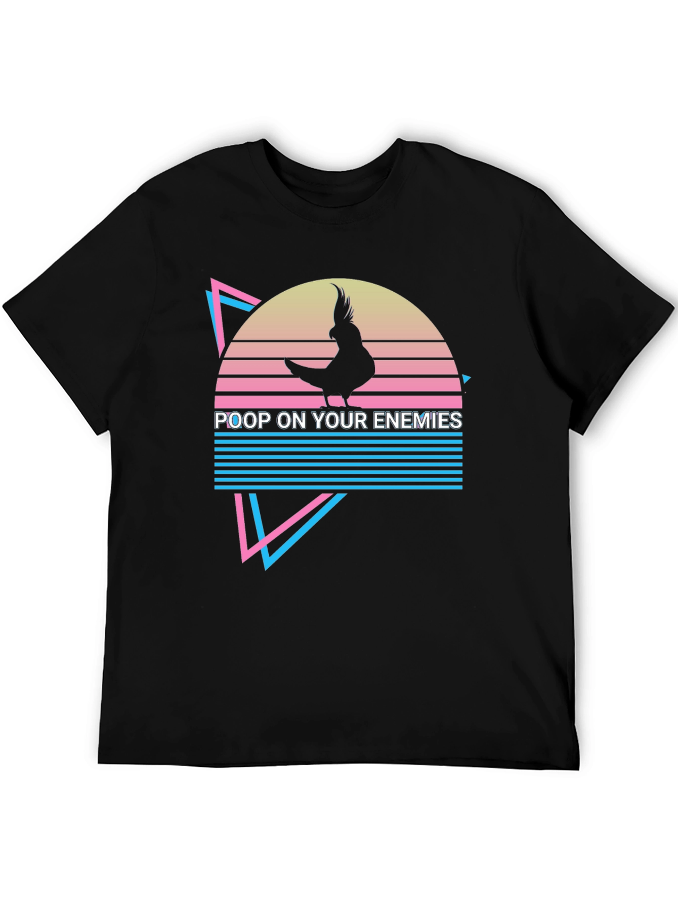 Black Poop On Your Enemies Cockatiel T-Shirt view 5