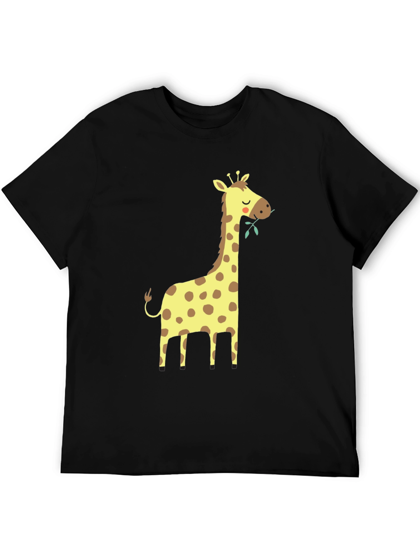 Black Giraffe Graphic Tee - Black Cotton T-Shirt view 5