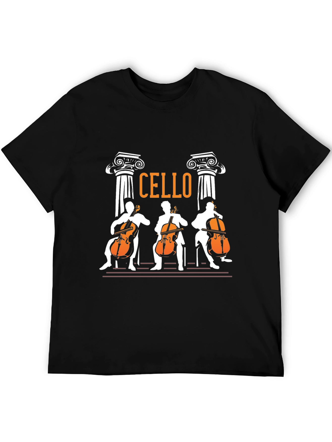 Black Cello Players Graphic T-Shirt - Musician Tee view 5