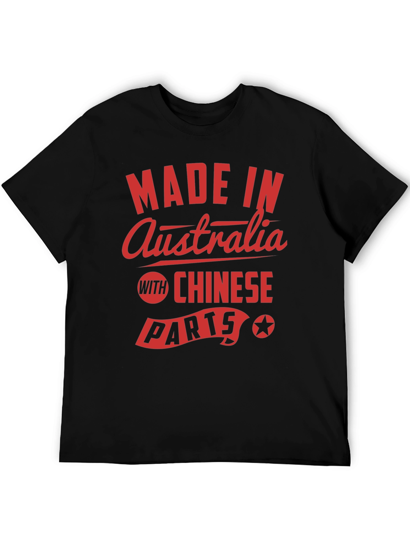 Black Made In Australia with Chinese Parts Graphic Tee view 5
