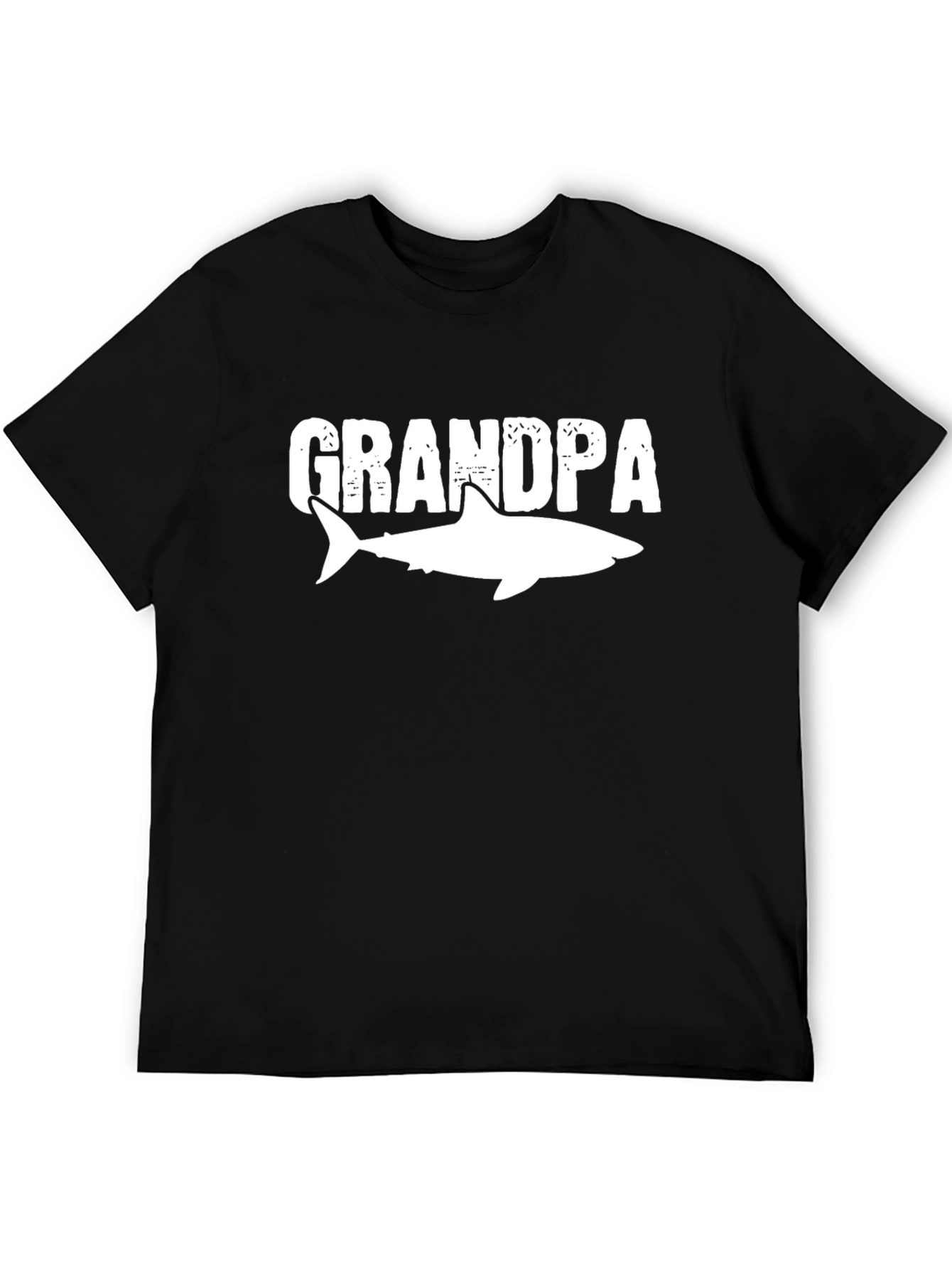 Grandpa Shark Graphic Tee - Men's Black T-Shirt - 5