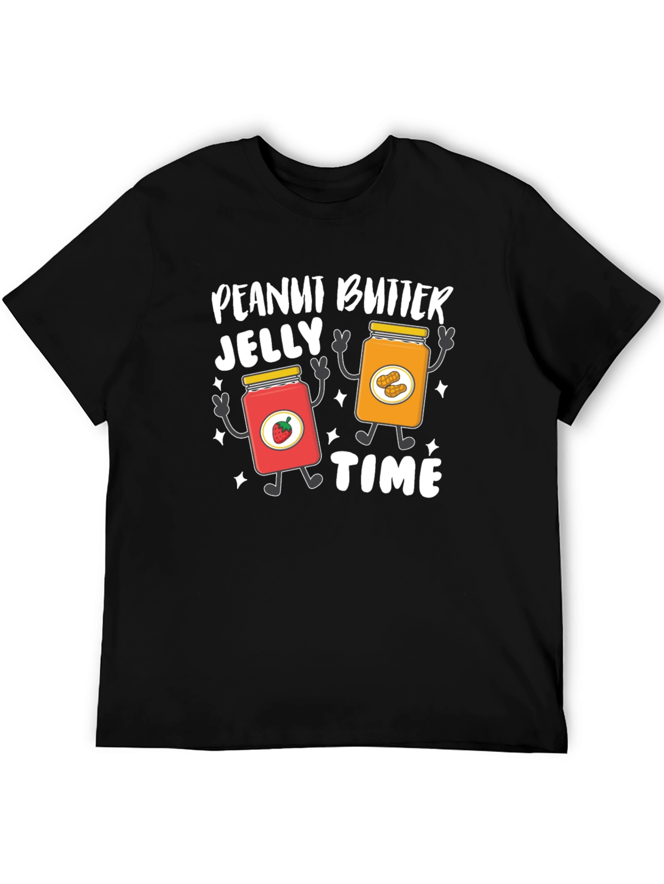 Black Peanut Butter Jelly Time Graphic T-Shirt view 5