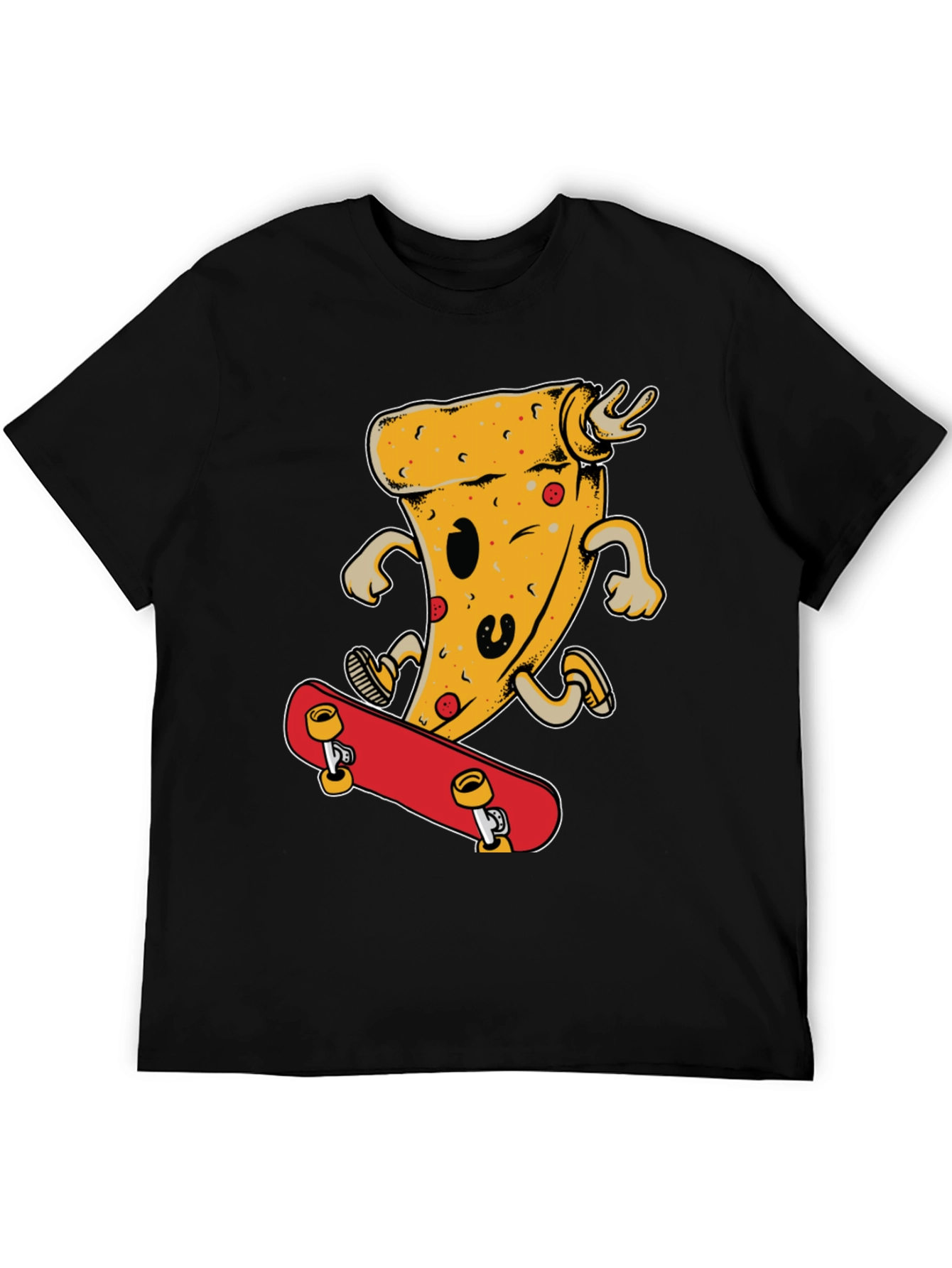 Black Pizza Skateboard T-Shirt - Fun & Stylish view 5