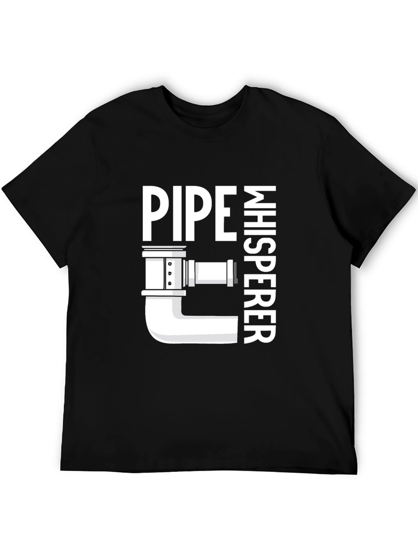 Black Pipe Whisperer T-Shirt - Plumbing Humor Tee view 5
