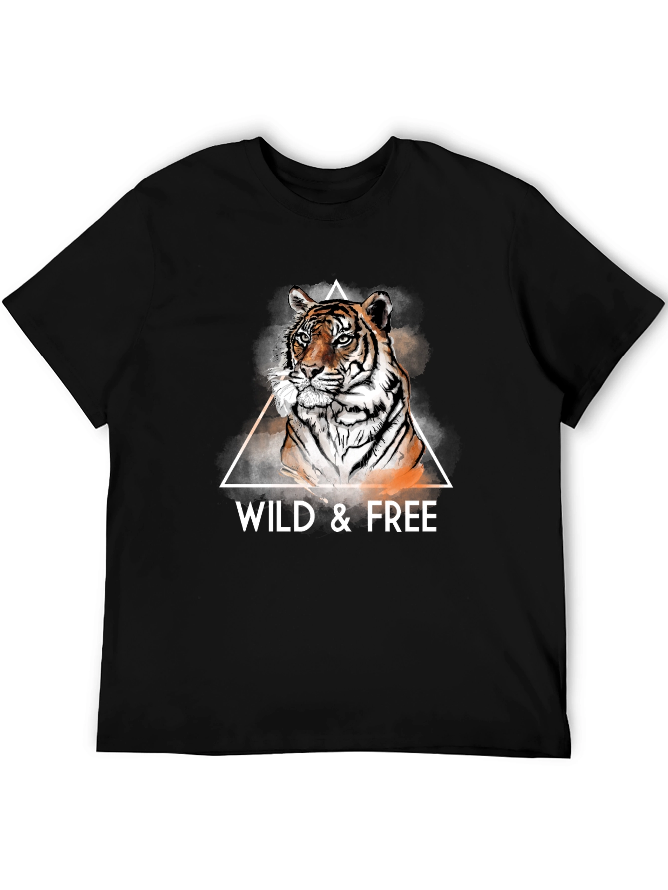 Black Wild & Free Tiger Graphic Tee - Cool Men's T-Shirt view 5