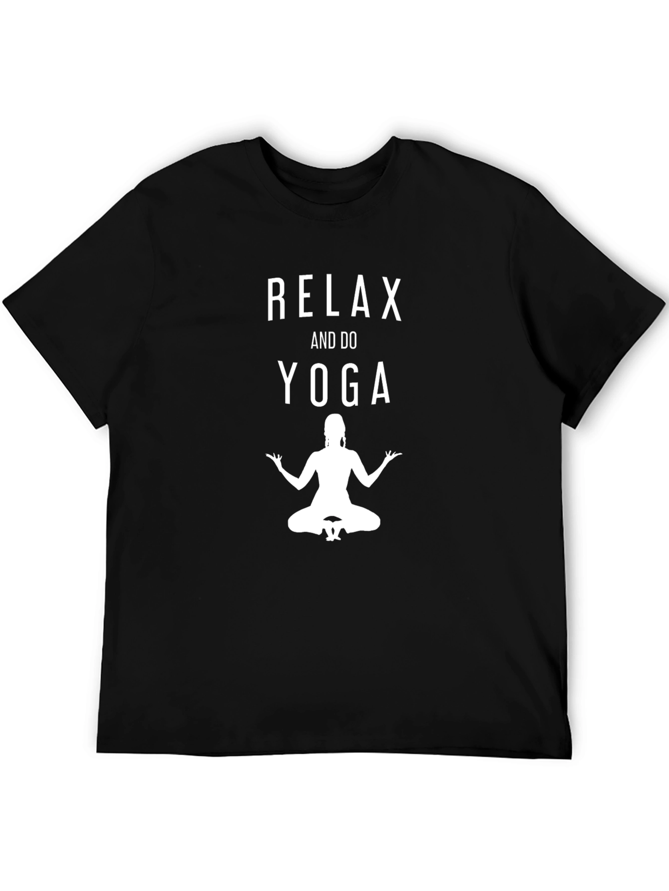 Black Relax and Do Yoga Graphic Tee - Men's Black Cotton T-Shirt view 5