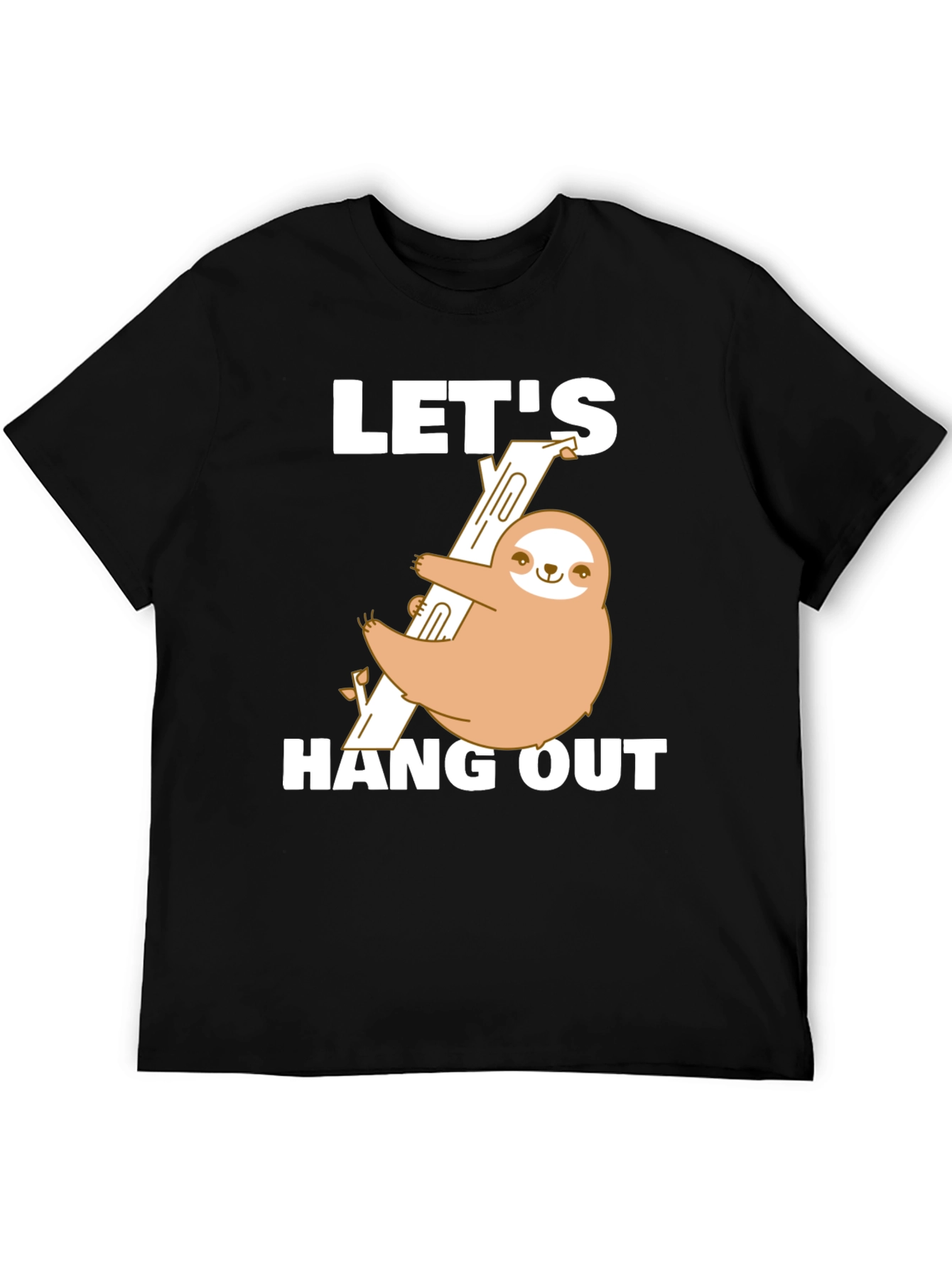 Black Sloth Hang Out T-Shirt Funny Tee view 5