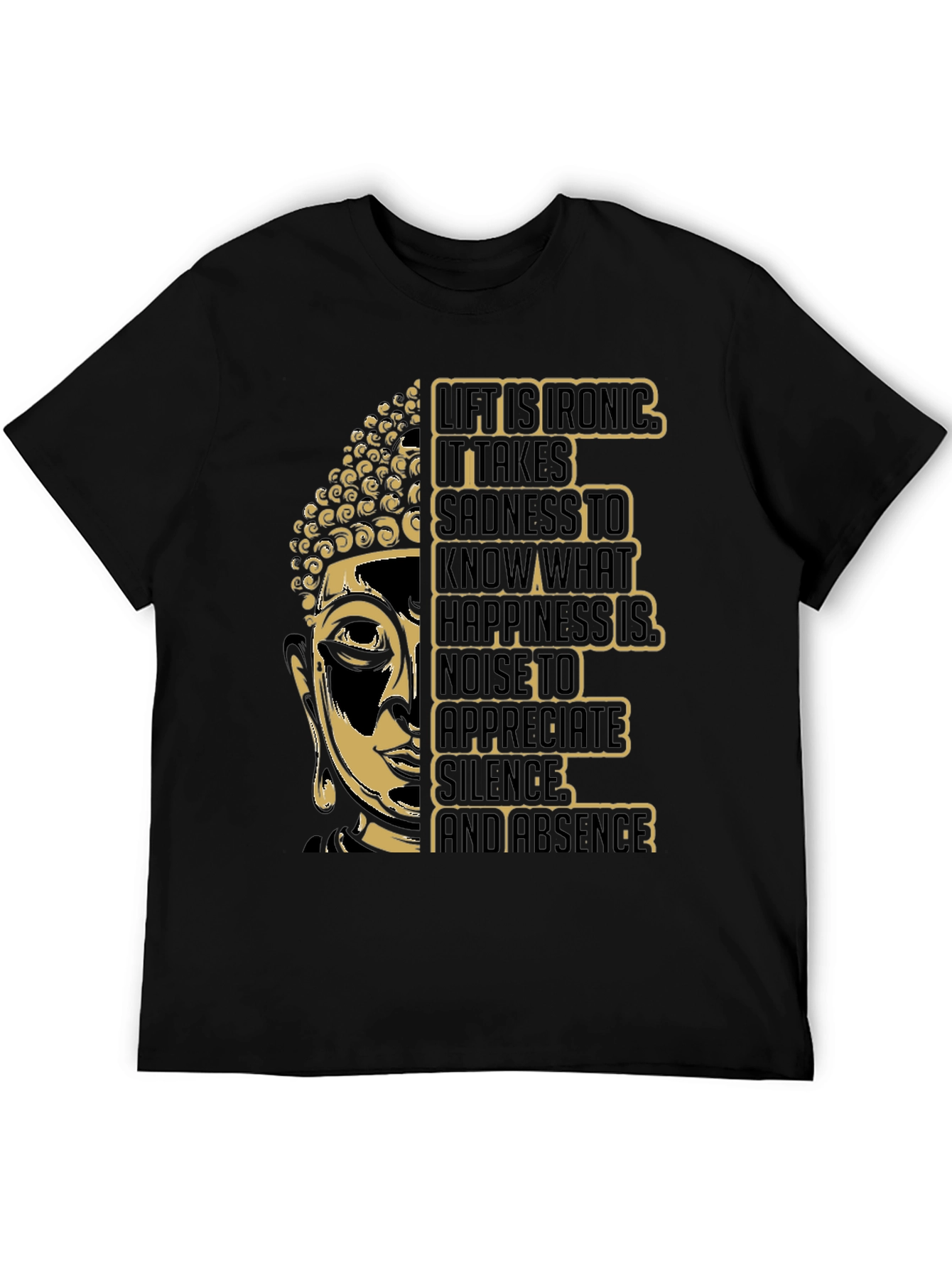 Black Buddha Graphic Tee - Irony of Life T-Shirt view 5