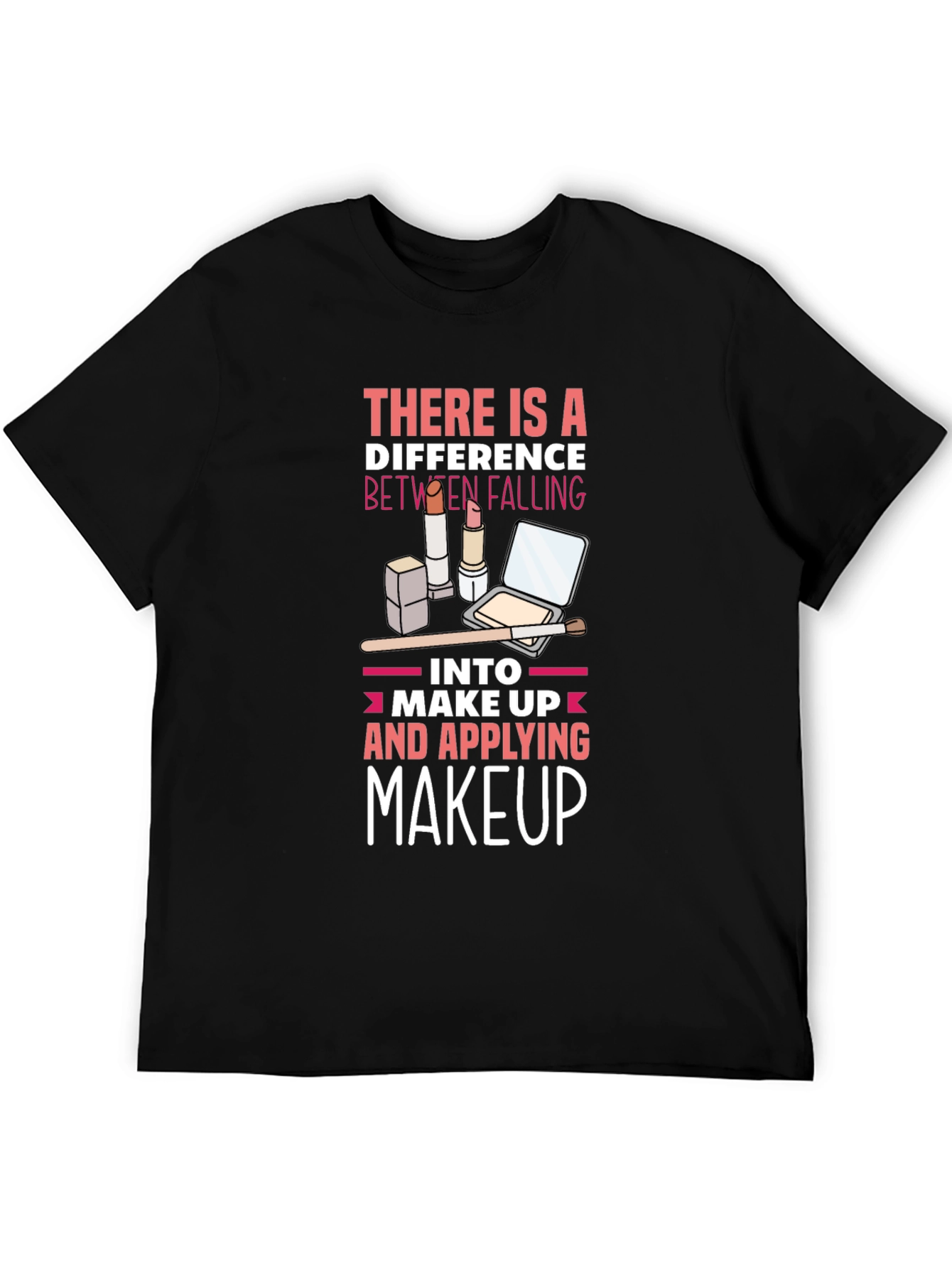 Black Makeup Lover's Tee: Falling vs Applying view 5