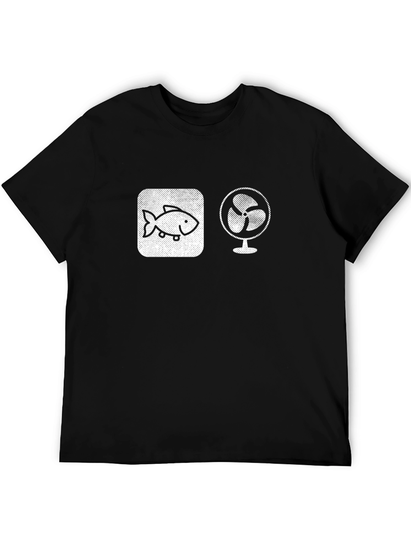 Black Fish and Fan T-Shirt - Funny Pun Tee view 5