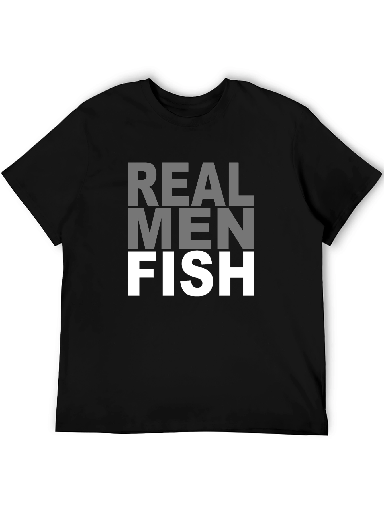 Black Real Men Fish Graphic T-Shirt view 5