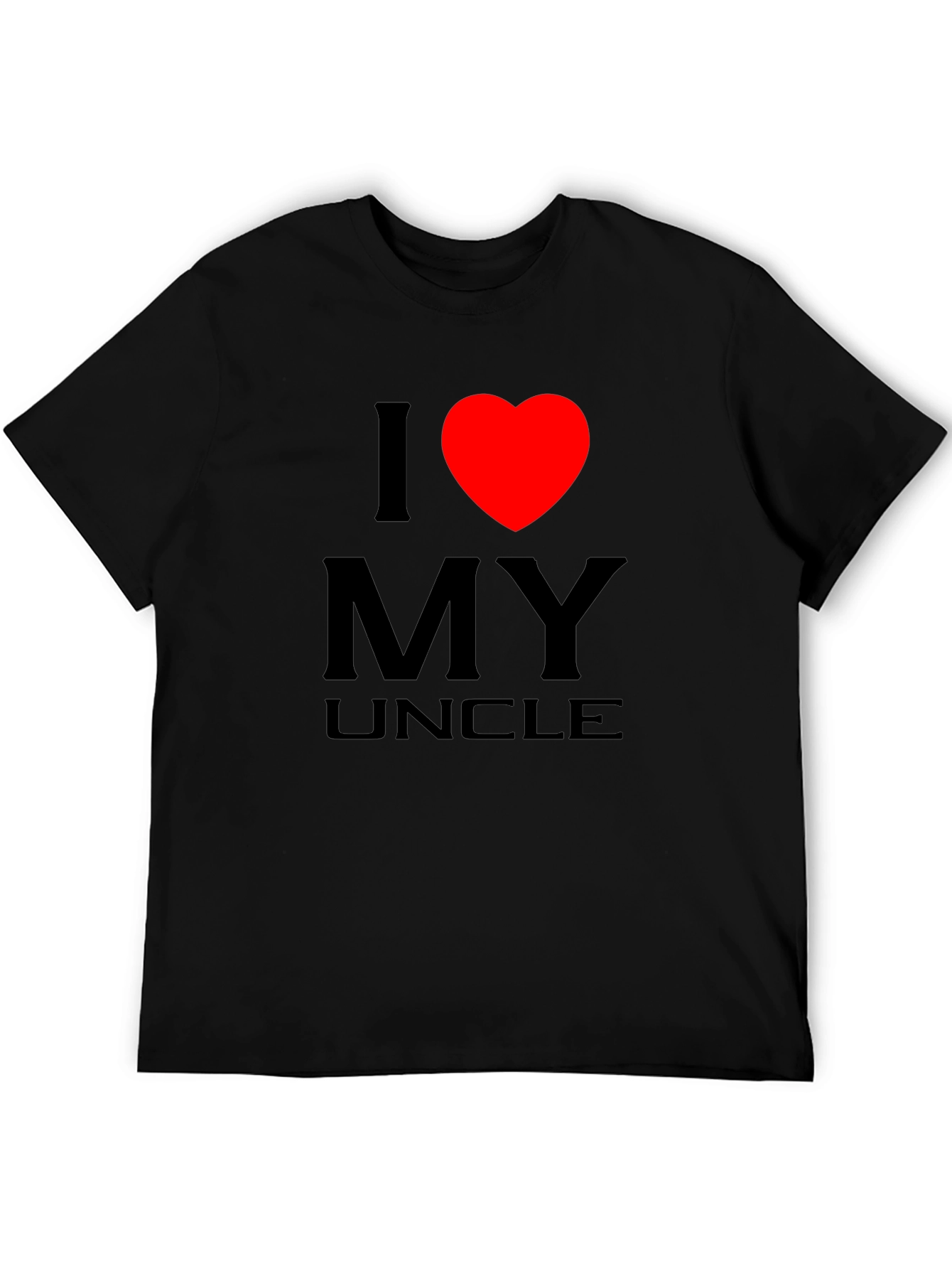 Black I Love My Uncle T-Shirt - Black Cotton Tee view 5
