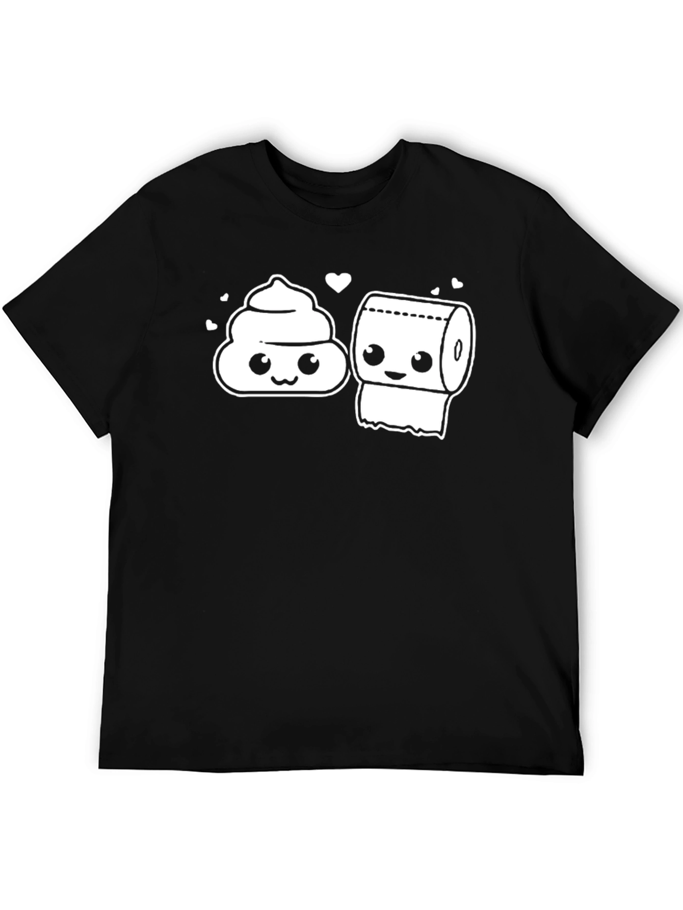 Black Cute Poop & Toilet Paper Best Friends Black T-Shirt view 5