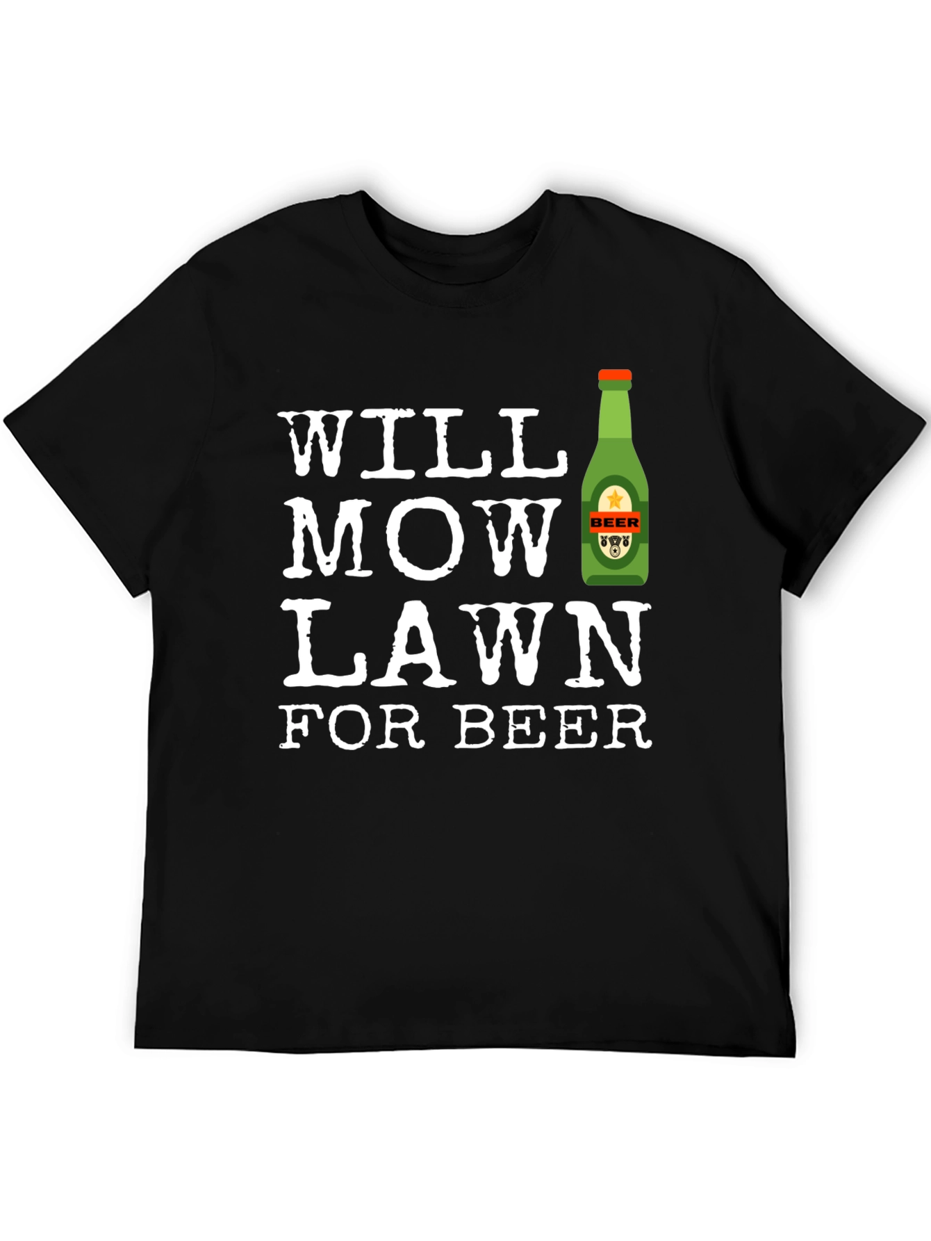 Black Will Mow Lawn for Beer T-Shirt view 5