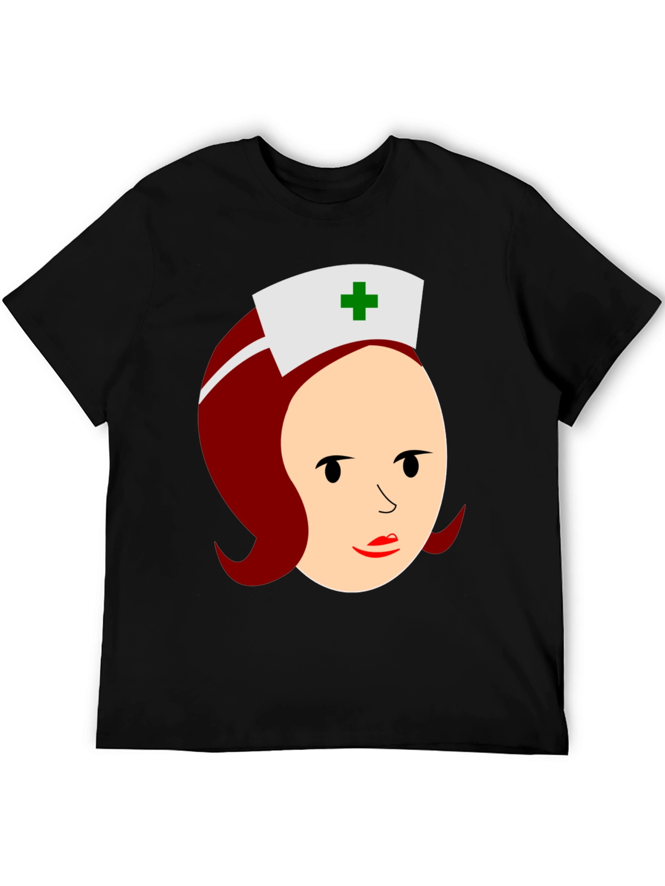 Black Cartoon Nurse Graphic T-Shirt view 5