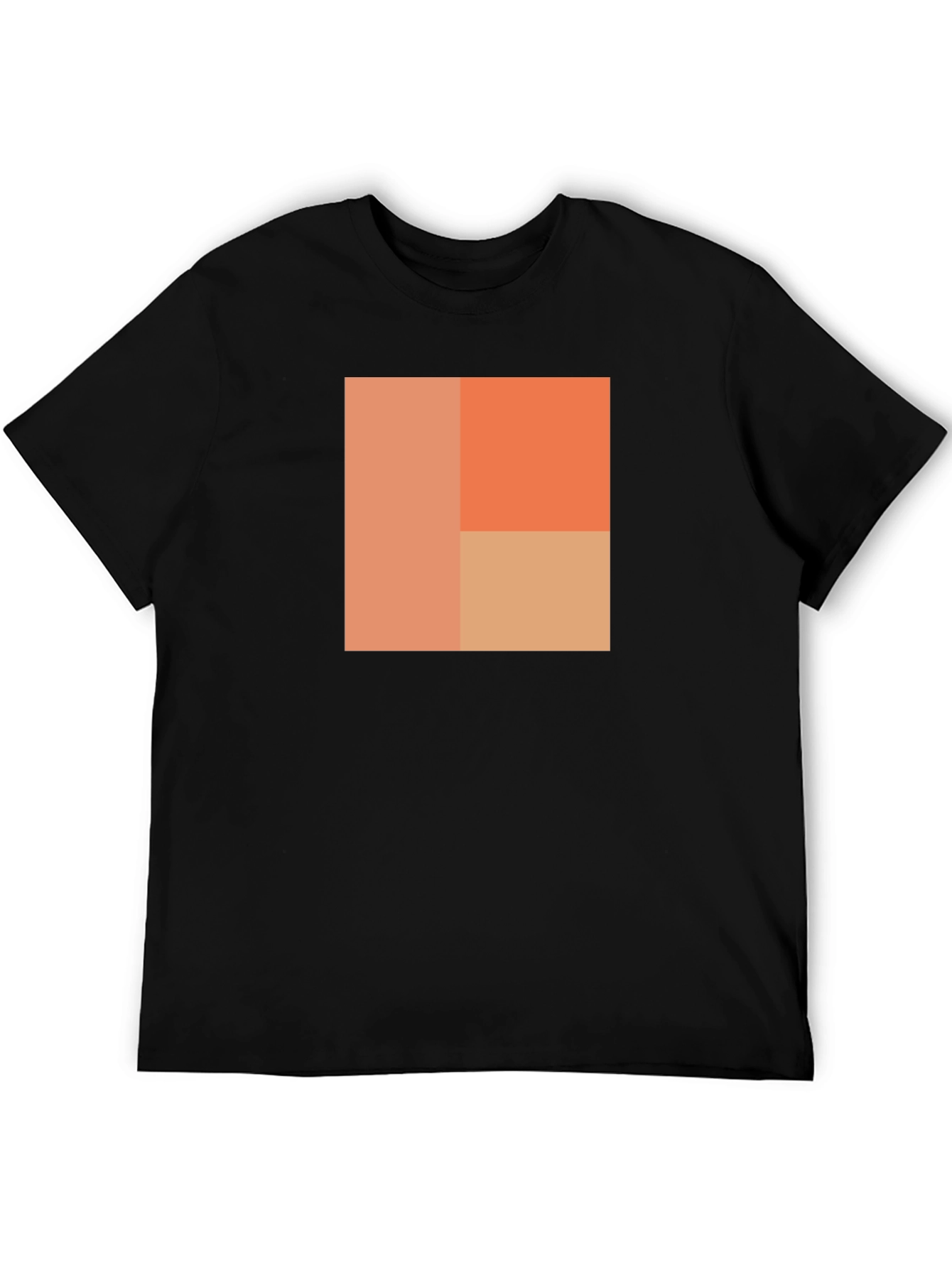 Black Abstract Block Design Black T-Shirt view 5