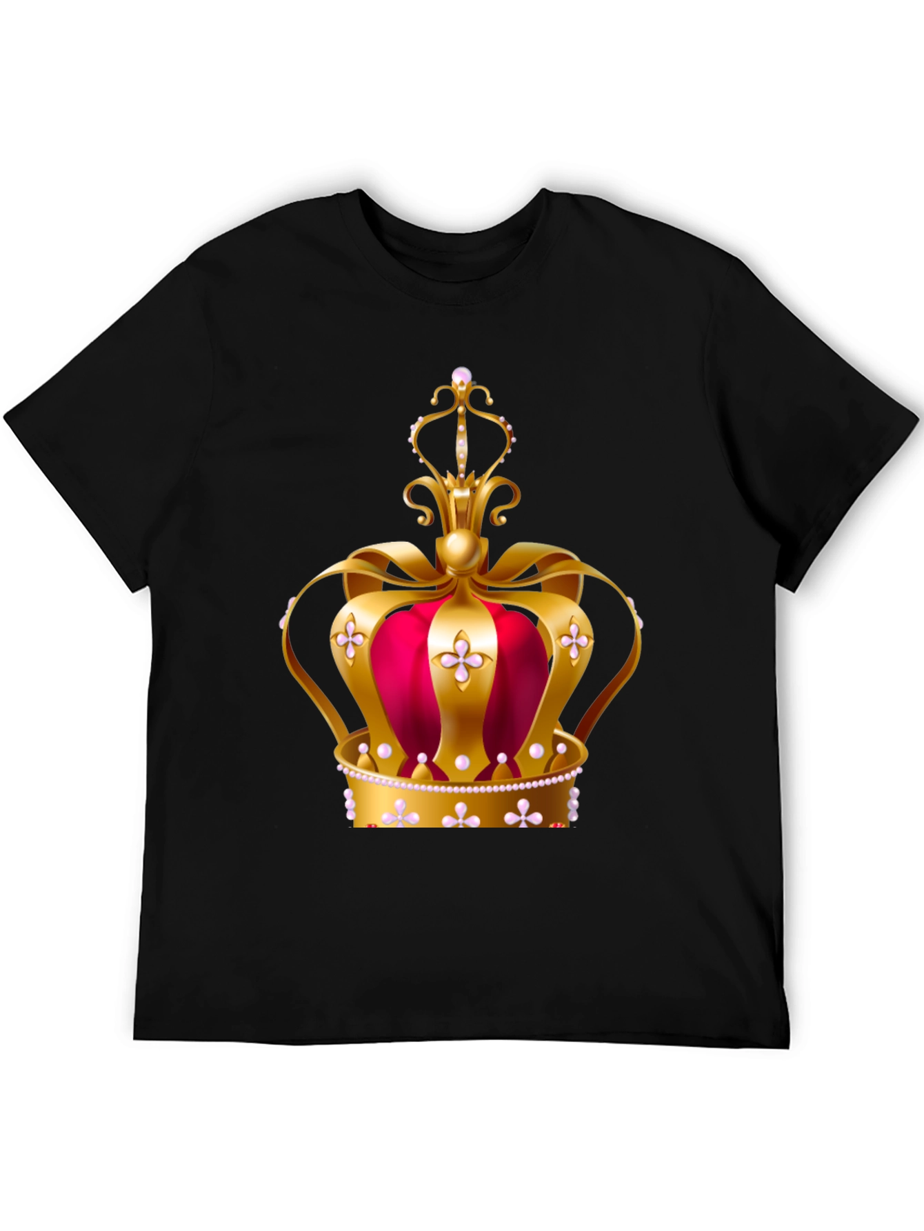 Black Regal Crown Graphic Tee - King or Queen T-Shirt view 5