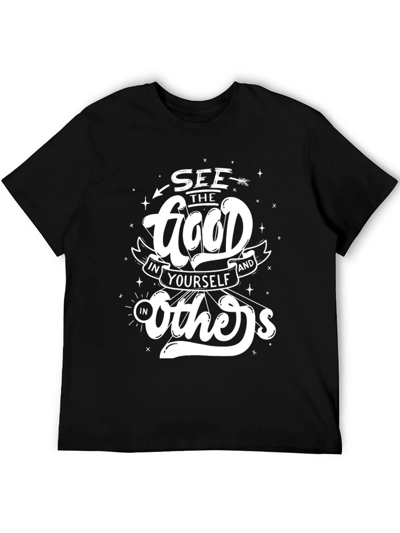 Black Inspirational Graphic Tee - See The Good view 5