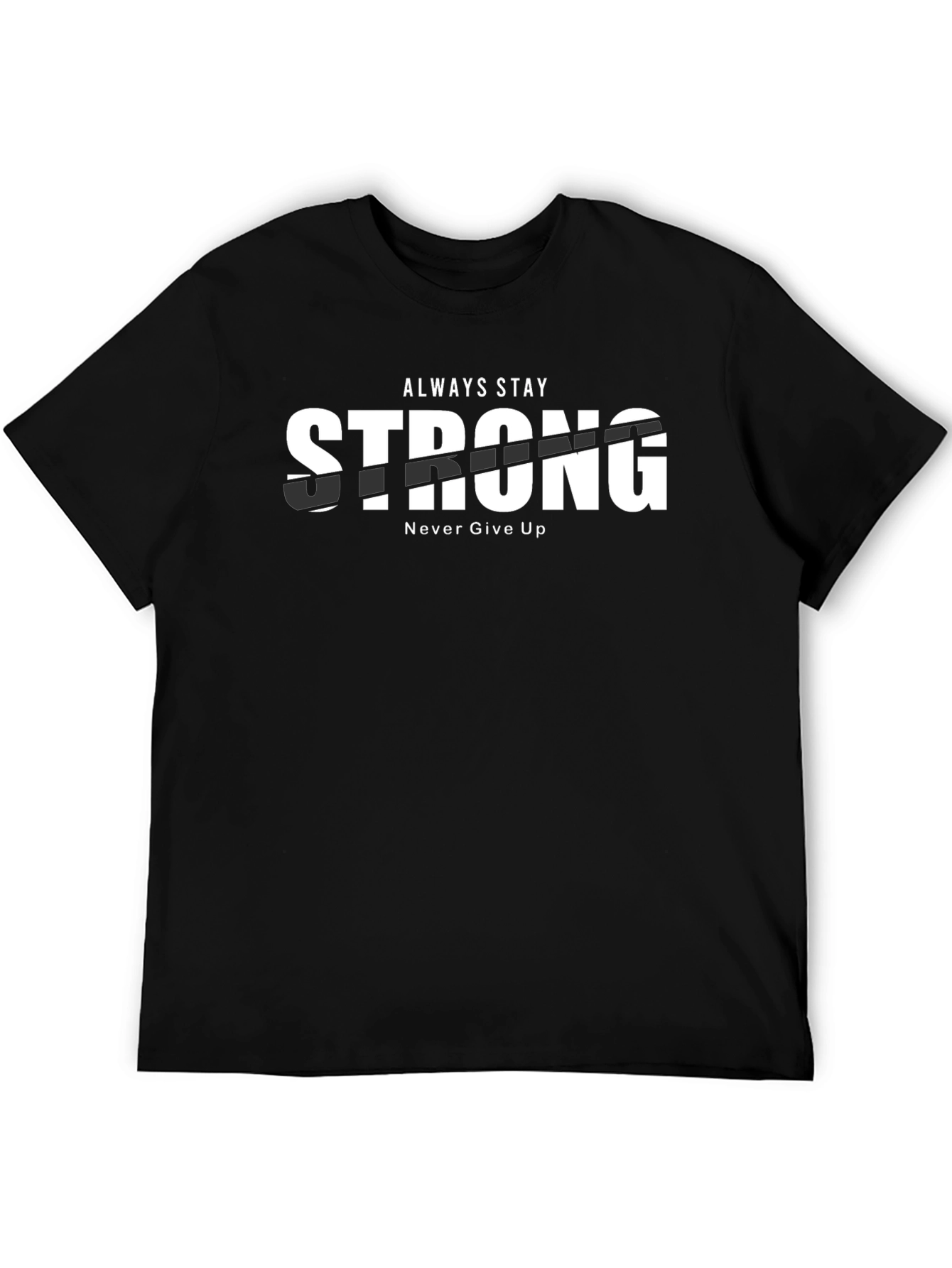 Black Stay Strong Graphic Tee - Men's Black T-Shirt view 5