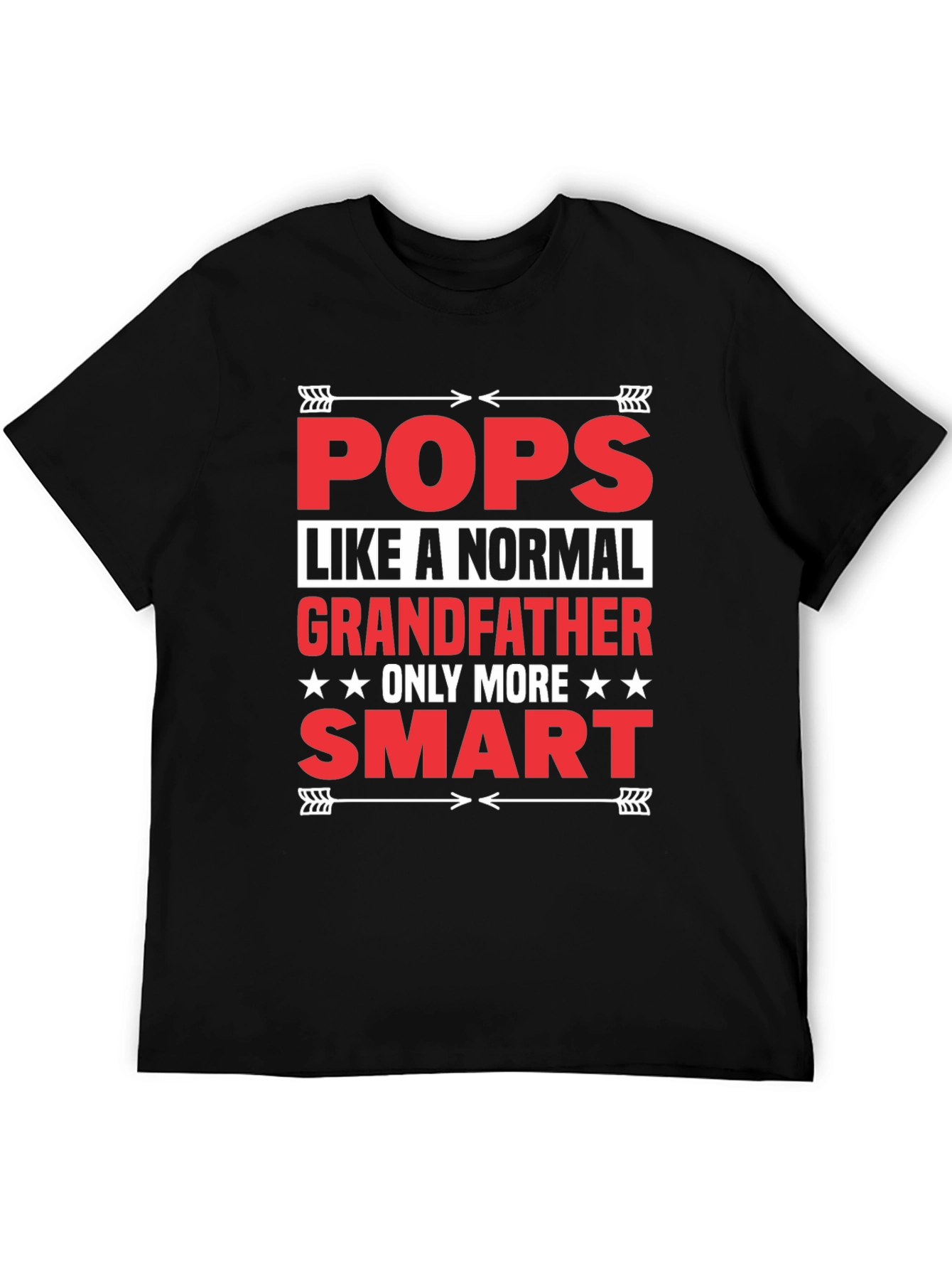 Black Funny Pops Grandfather T-Shirt view 5