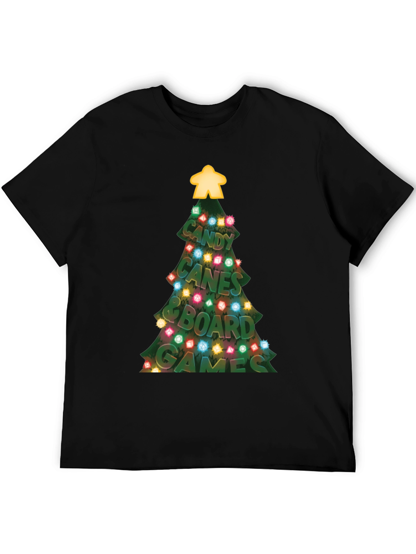 Black Festive Board Game Christmas T-Shirt view 5