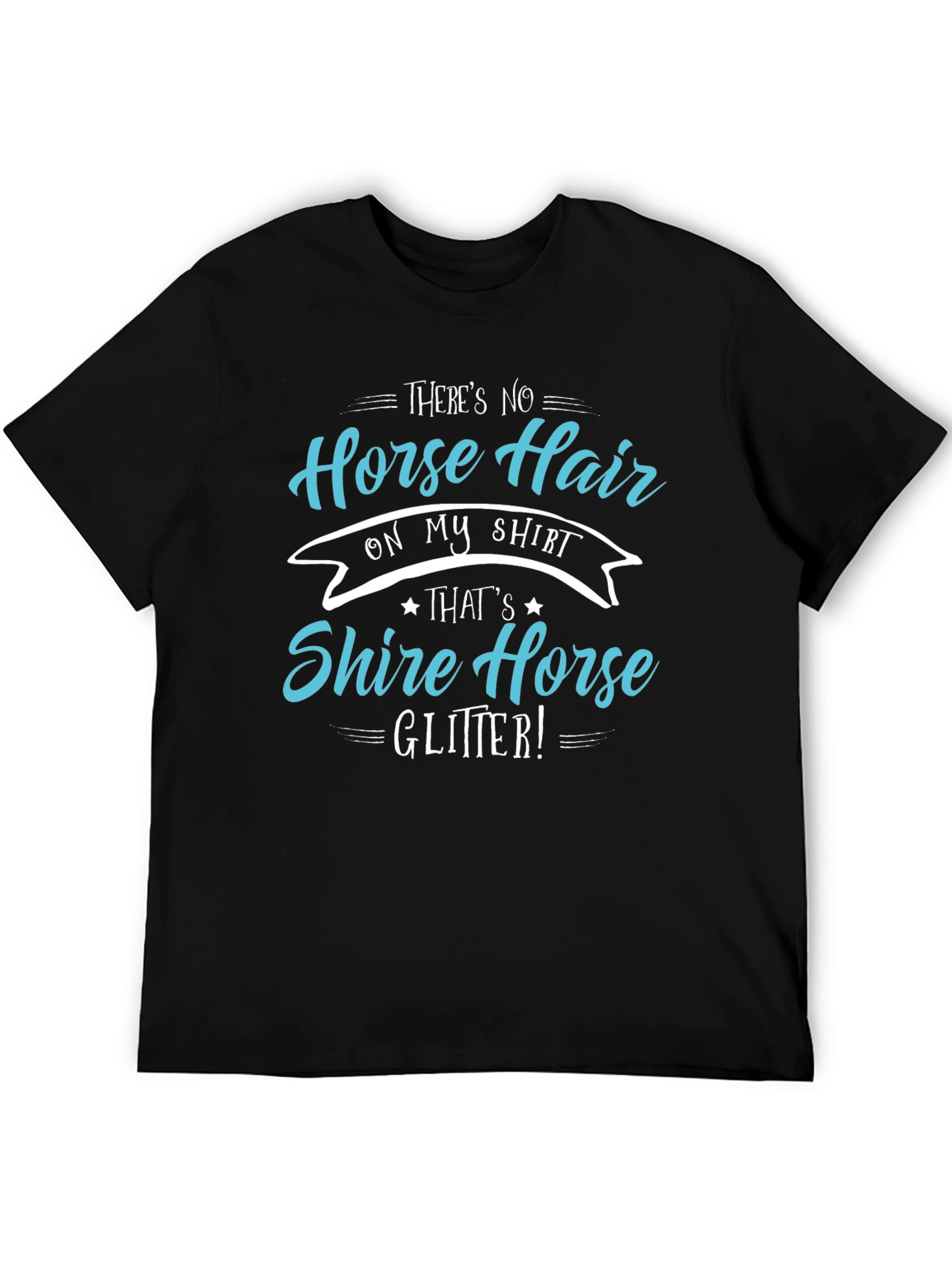 Black Funny Horse Lover T-Shirt - Shire Horse Glitter Tee view 5