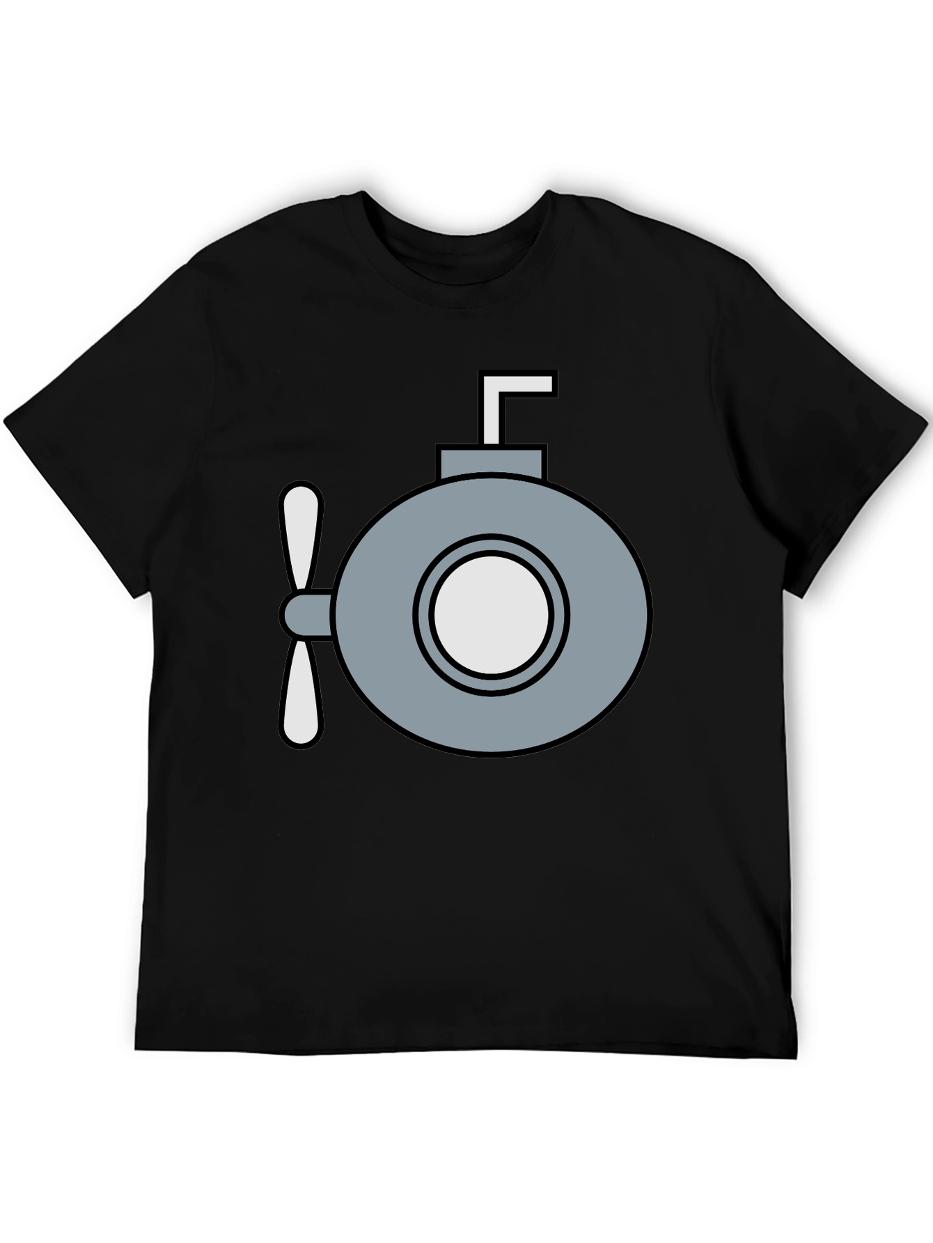 Black Submarine Graphic T-Shirt - Quirky Navy Style view 5