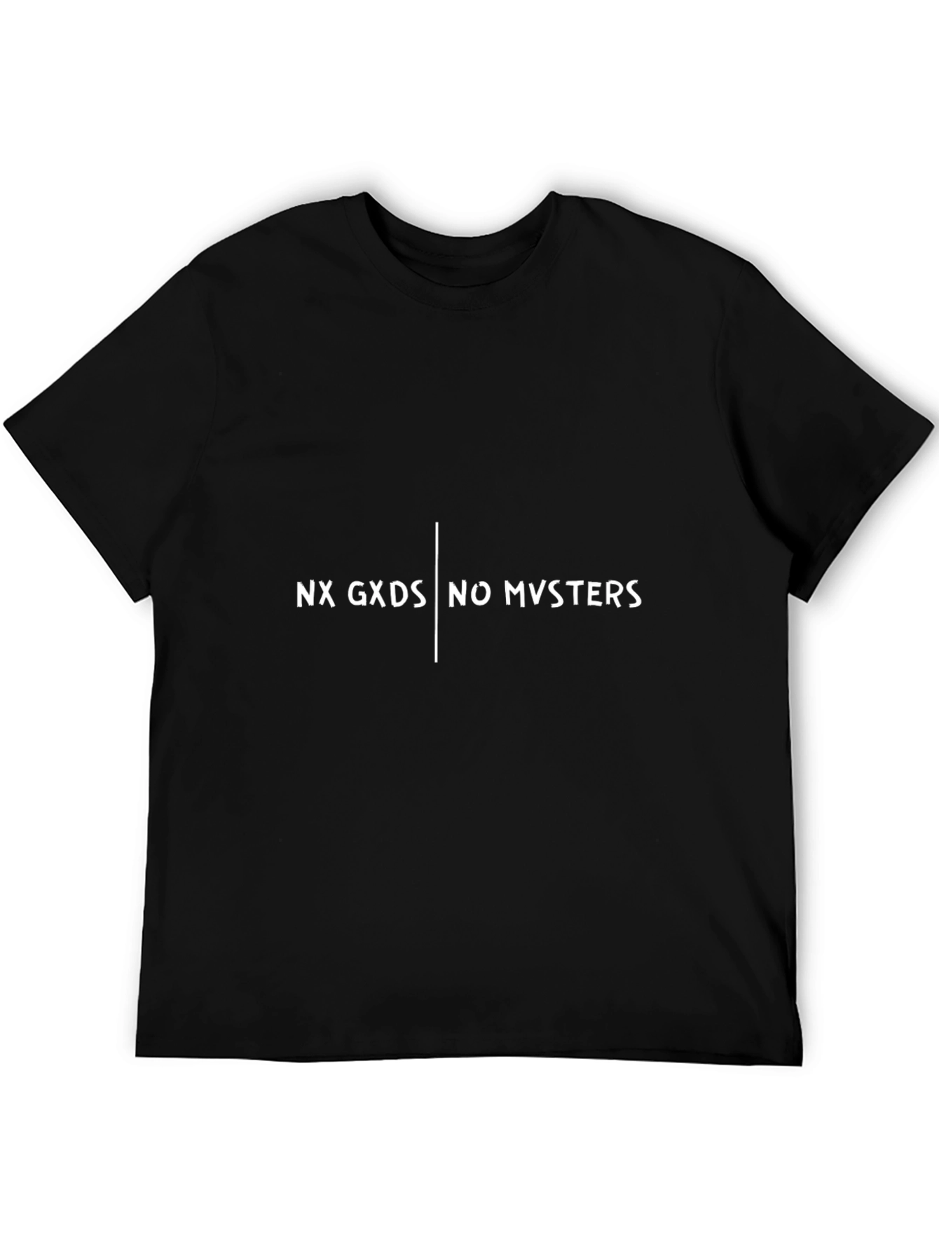 Black NX GXDS NO MVSTERS Black Graphic Tee view 5