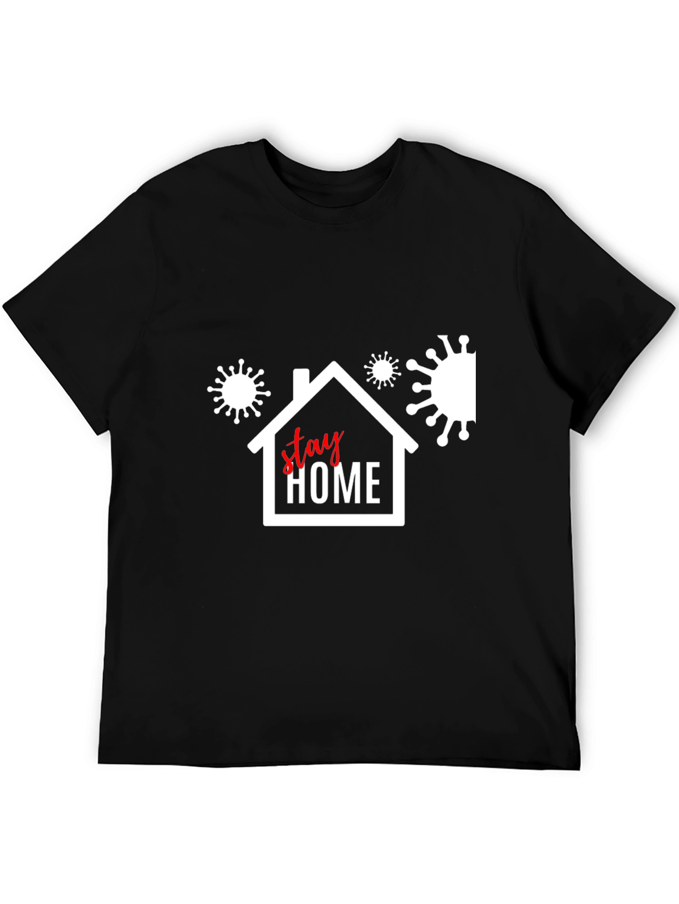Black Stay Home Black T-Shirt - Protect Yourself, Protect Others view 5