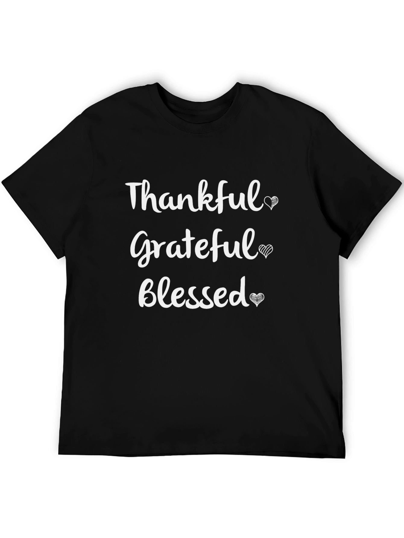 Black Thankful Grateful Blessed Graphic T-Shirt view 5