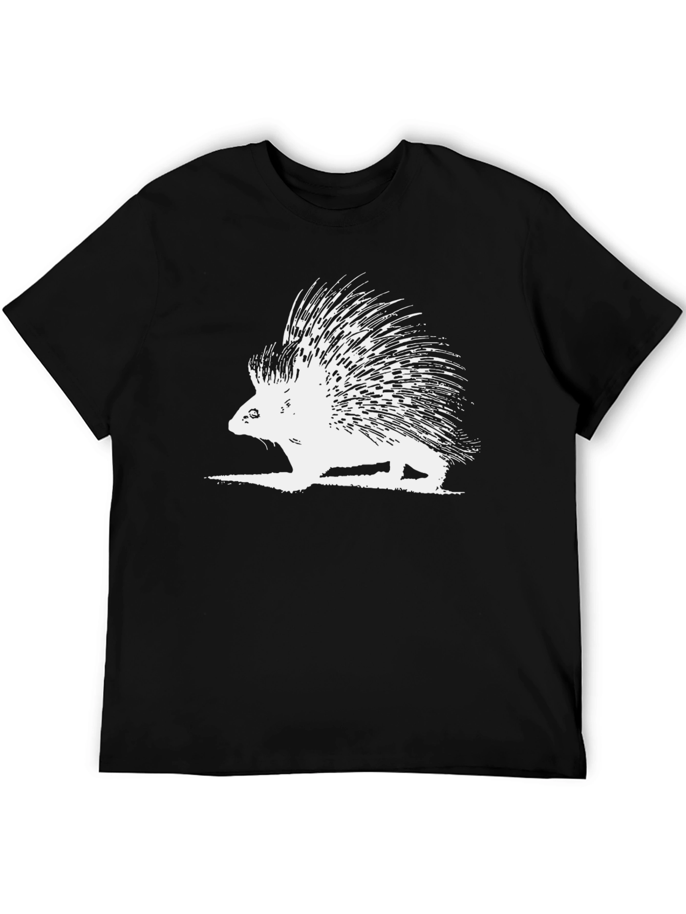Black Porcupine Graphic Tee - Unisex Black T-Shirt view 5