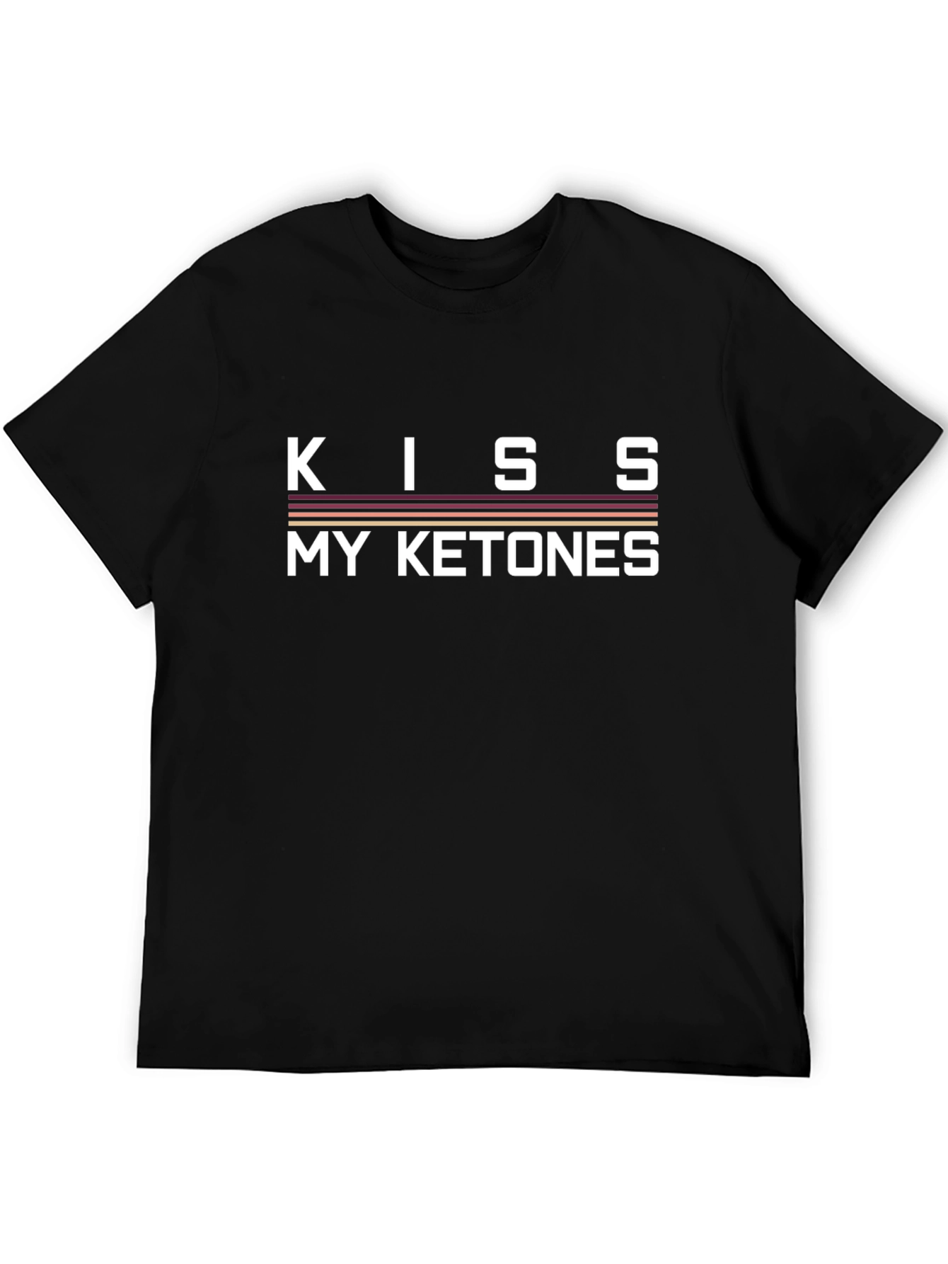 Black Kiss My Ketones Funny Keto Diet T-Shirt view 5