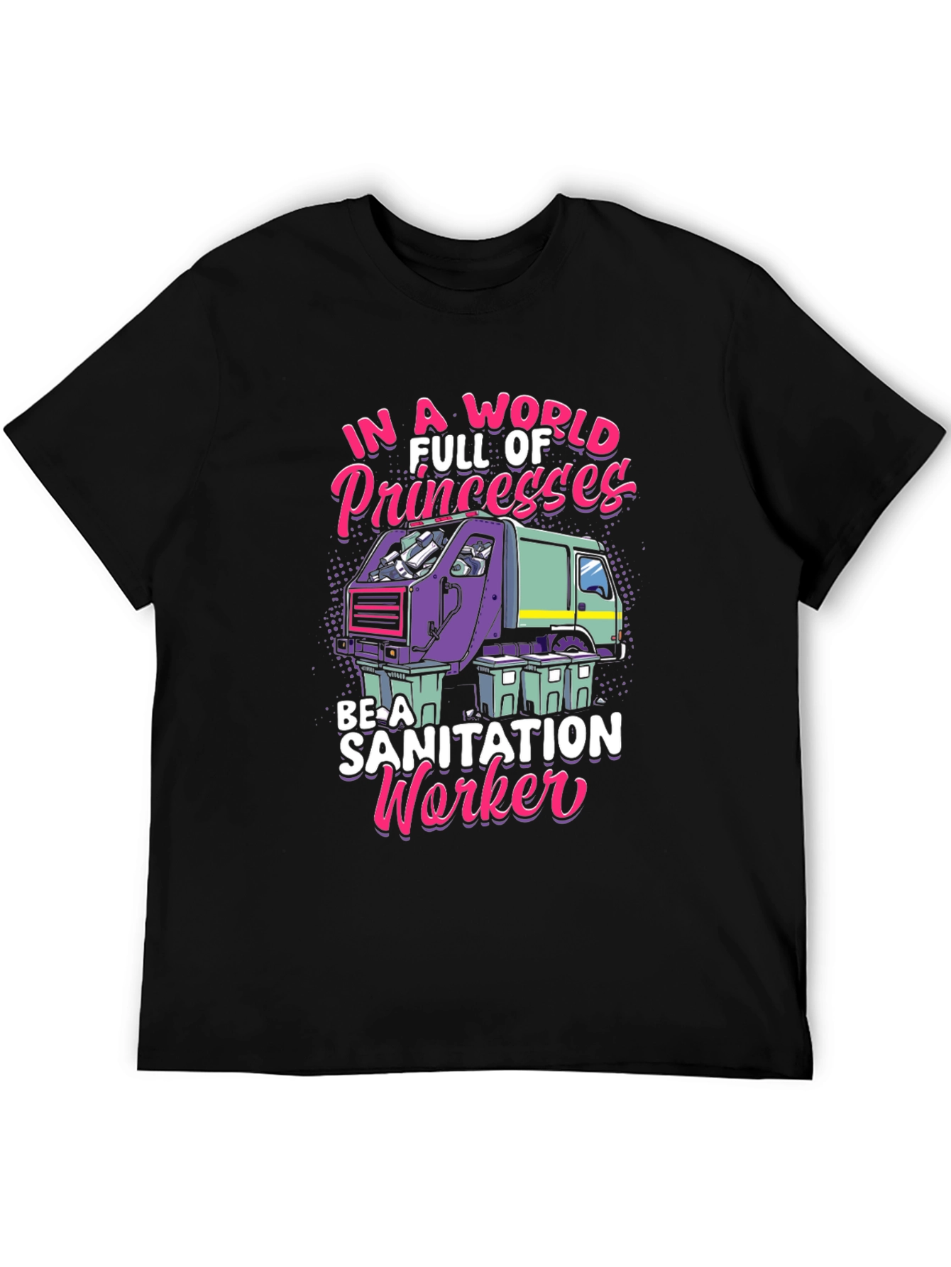 Black Sanitation Worker Graphic Tee - Funny & Unique view 5