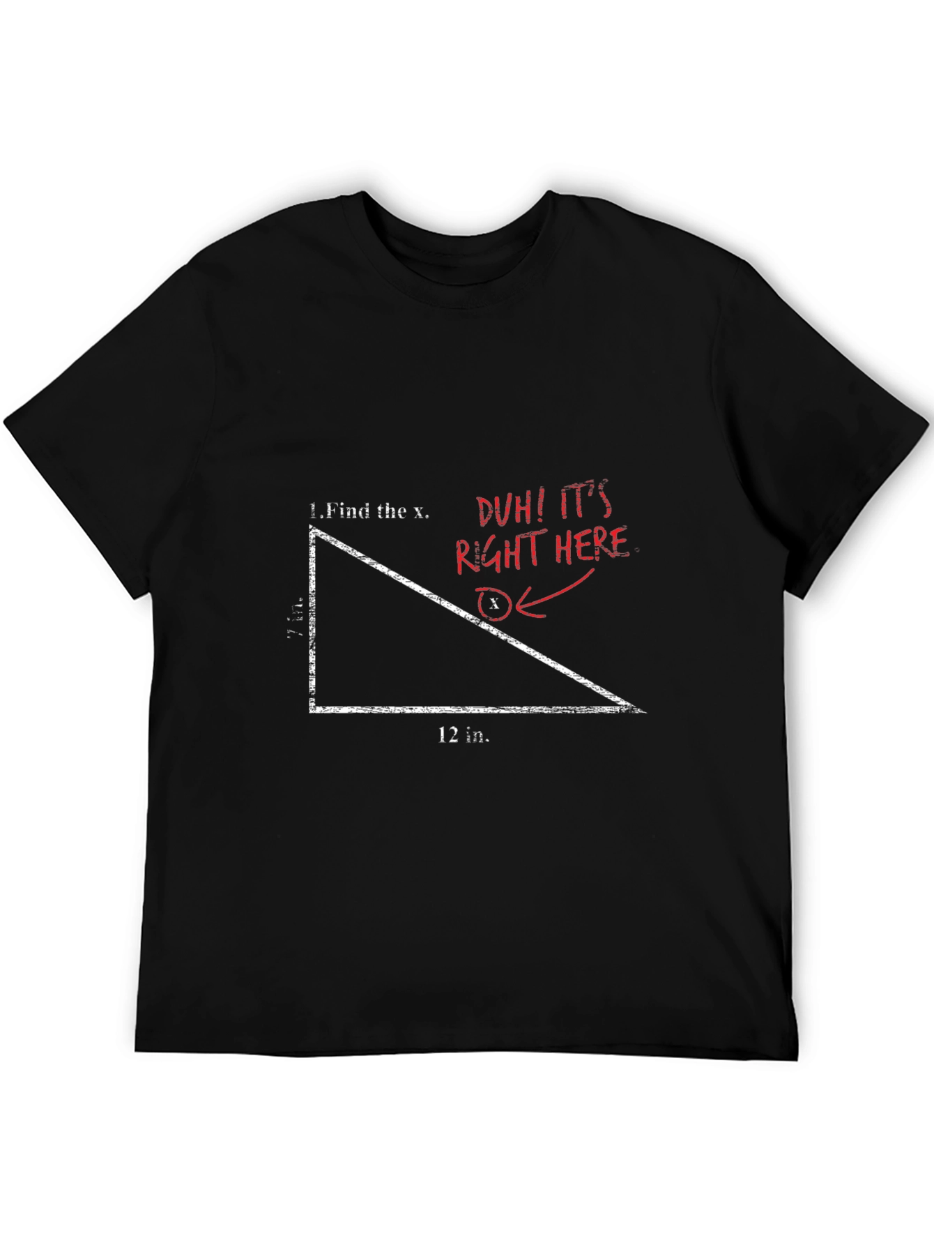 Black Math Humor T-Shirt - Find the X Algebra Tee view 5