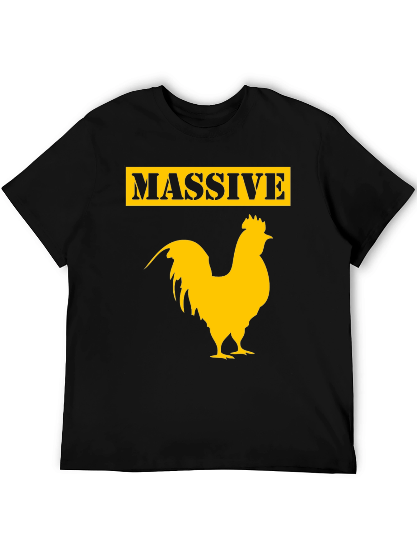 Black Massive Rooster Graphic Tee - Funny Chicken T-Shirt view 5