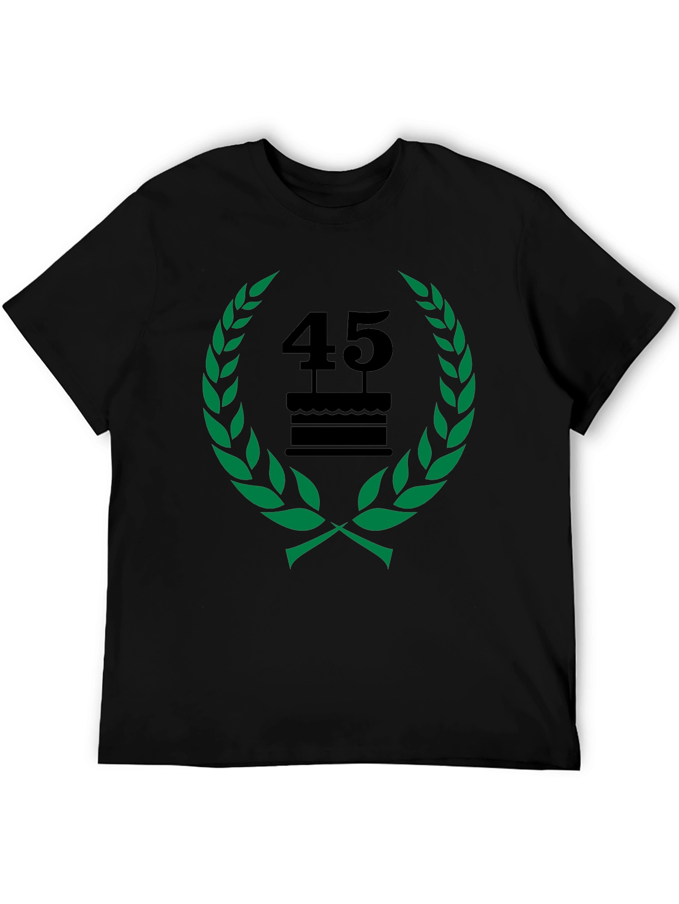 Black 45th Birthday Celebration T-Shirt - Black view 5